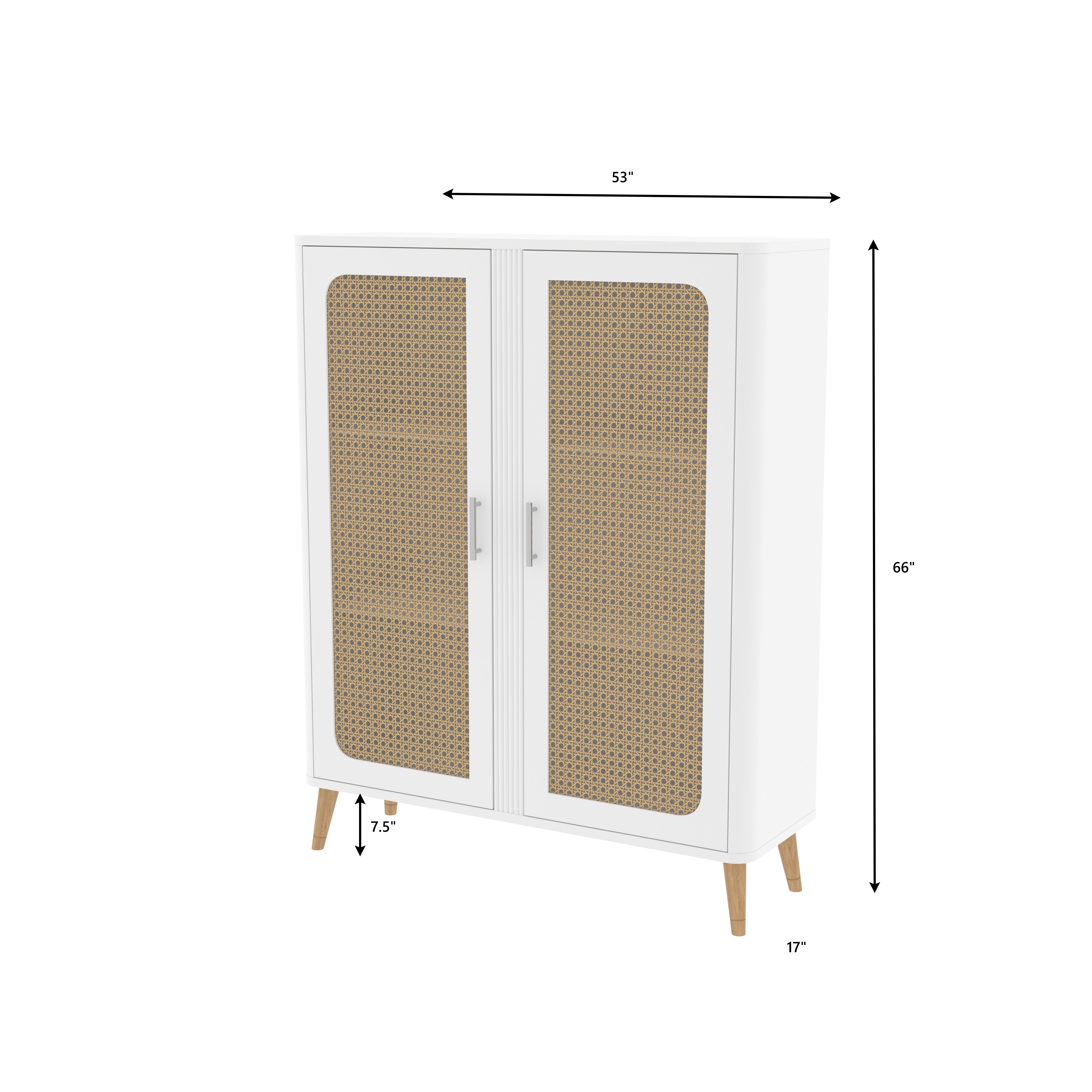 Berlin Contemporary Cabinet with Cane Panels Wardrobe