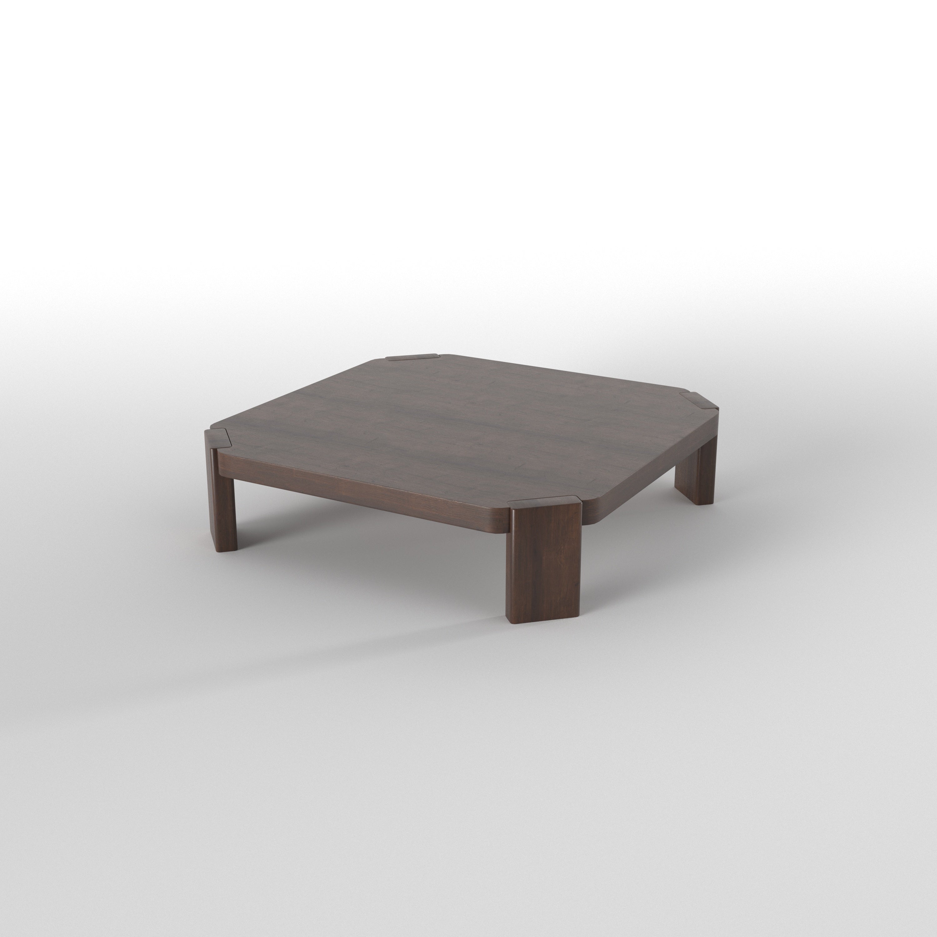 Low Profile Rectangular Dining Table with Rounded Legs
