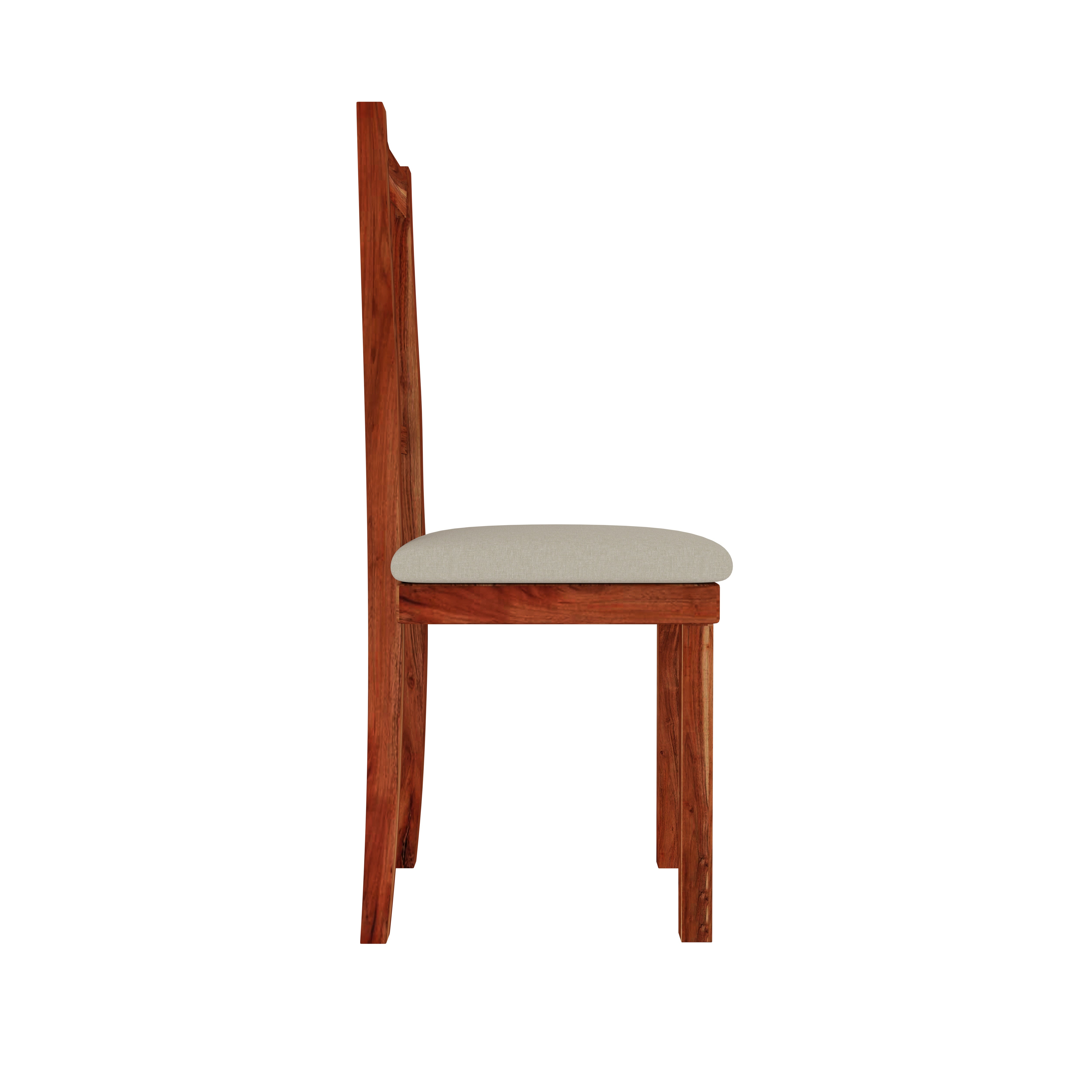 4-Seater Solid Wood Dining Table Set – Elegant Comfort with Vertical Backrest Chairs Dining Set