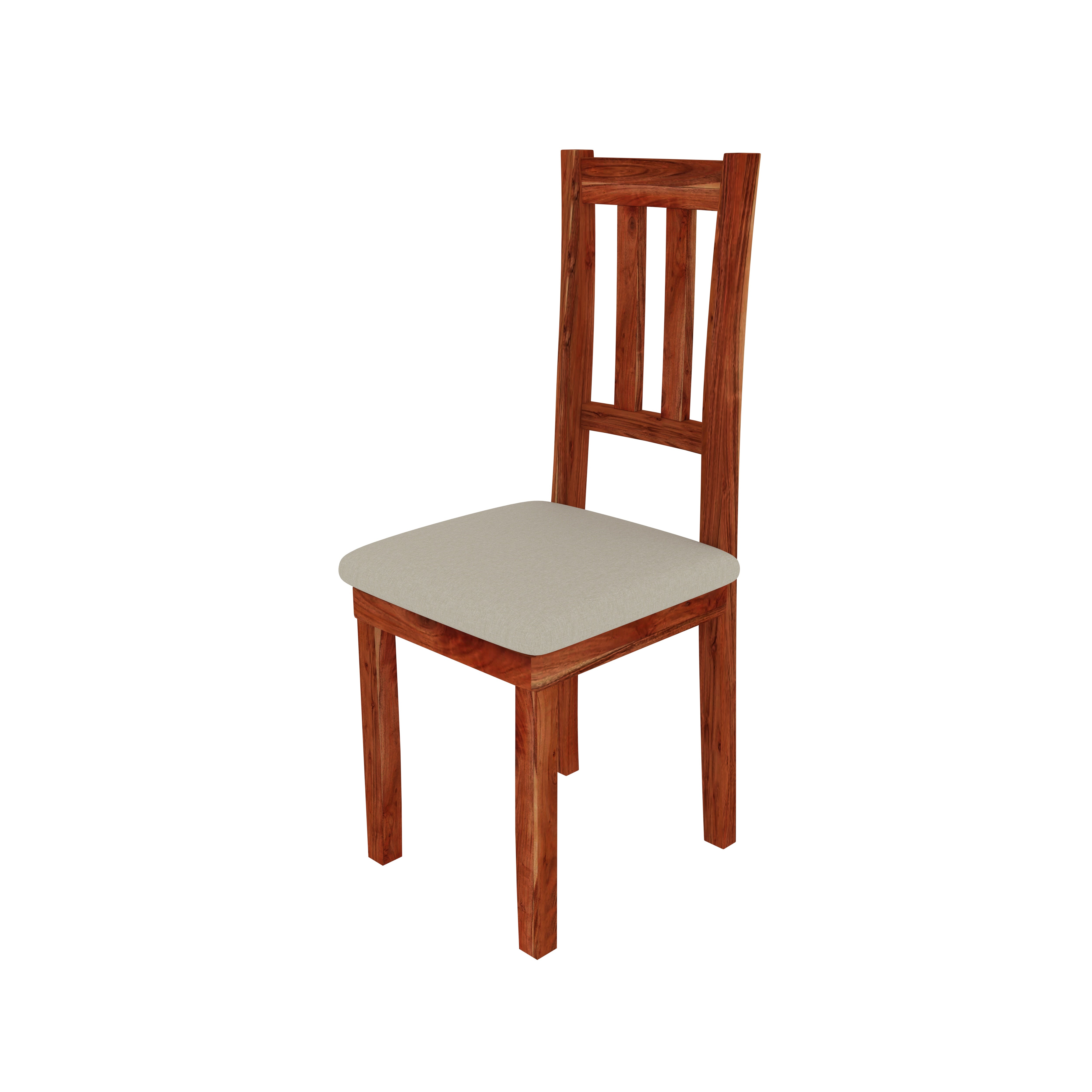 4-Seater Solid Wood Dining Table Set – Elegant Comfort with Vertical Backrest Chairs Dining Set