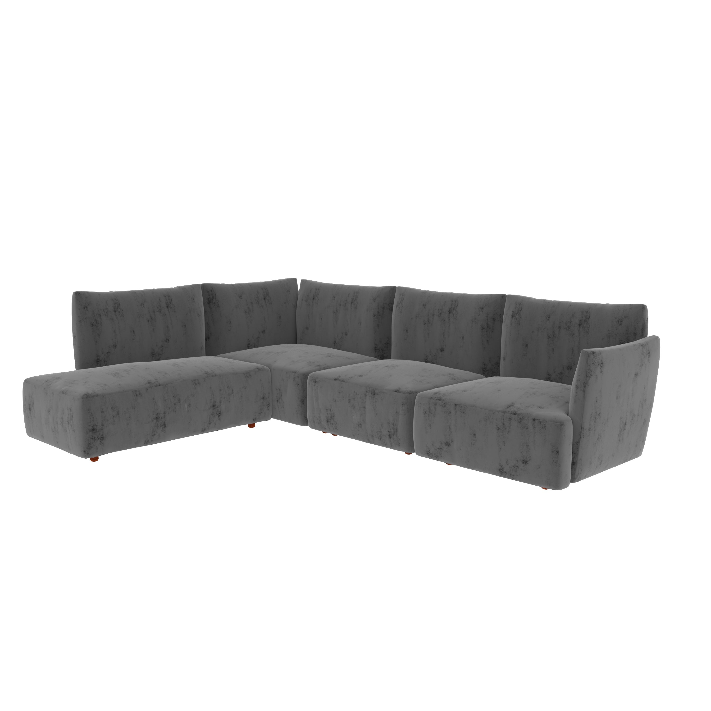 Dark Slat Gray Pastel Coloured with Premium Comfort L Shaped 4 Seater Sofa Set for Home Sofa