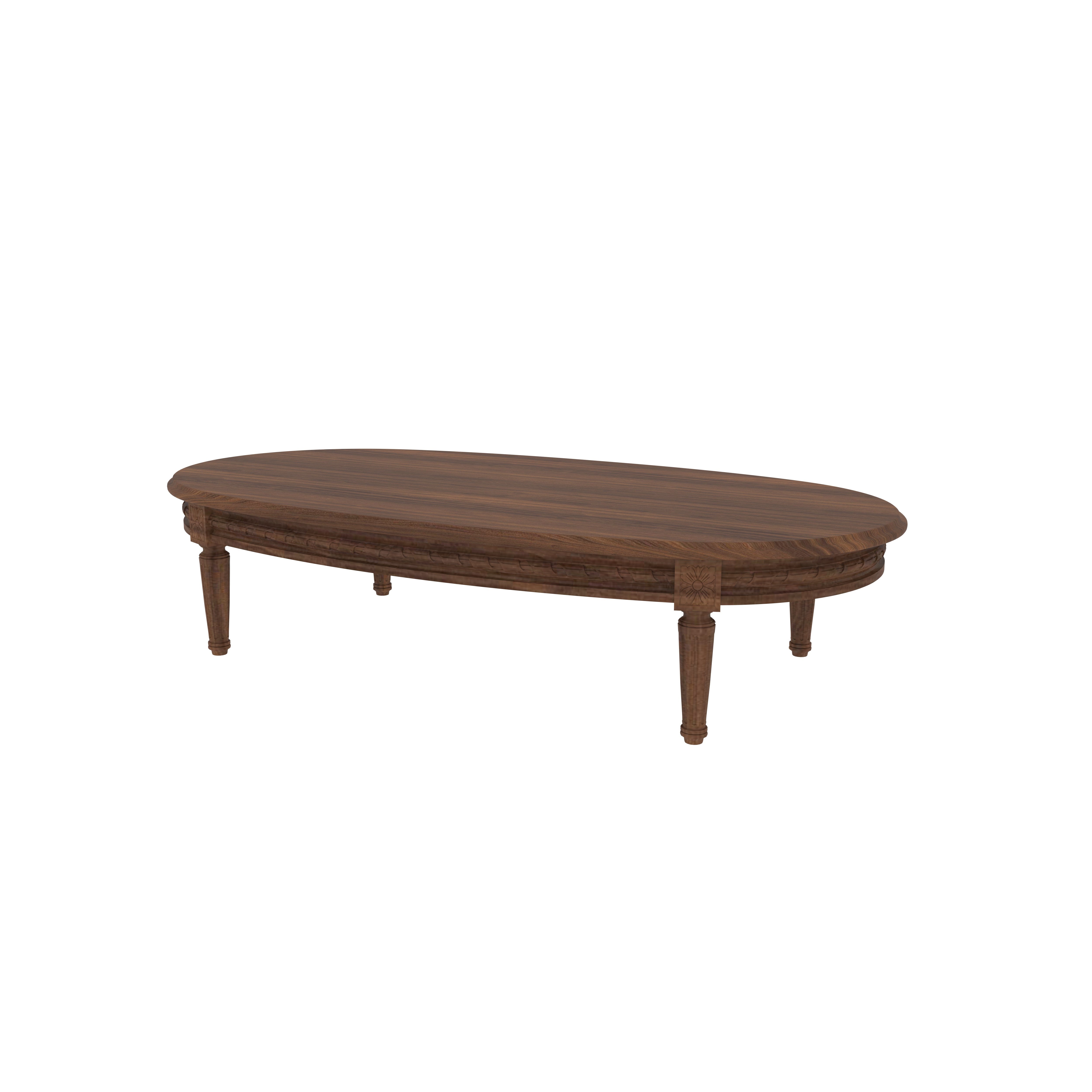 Ornate Round Wooden Dining Table with 6 Carved Chairs Set Dining Set