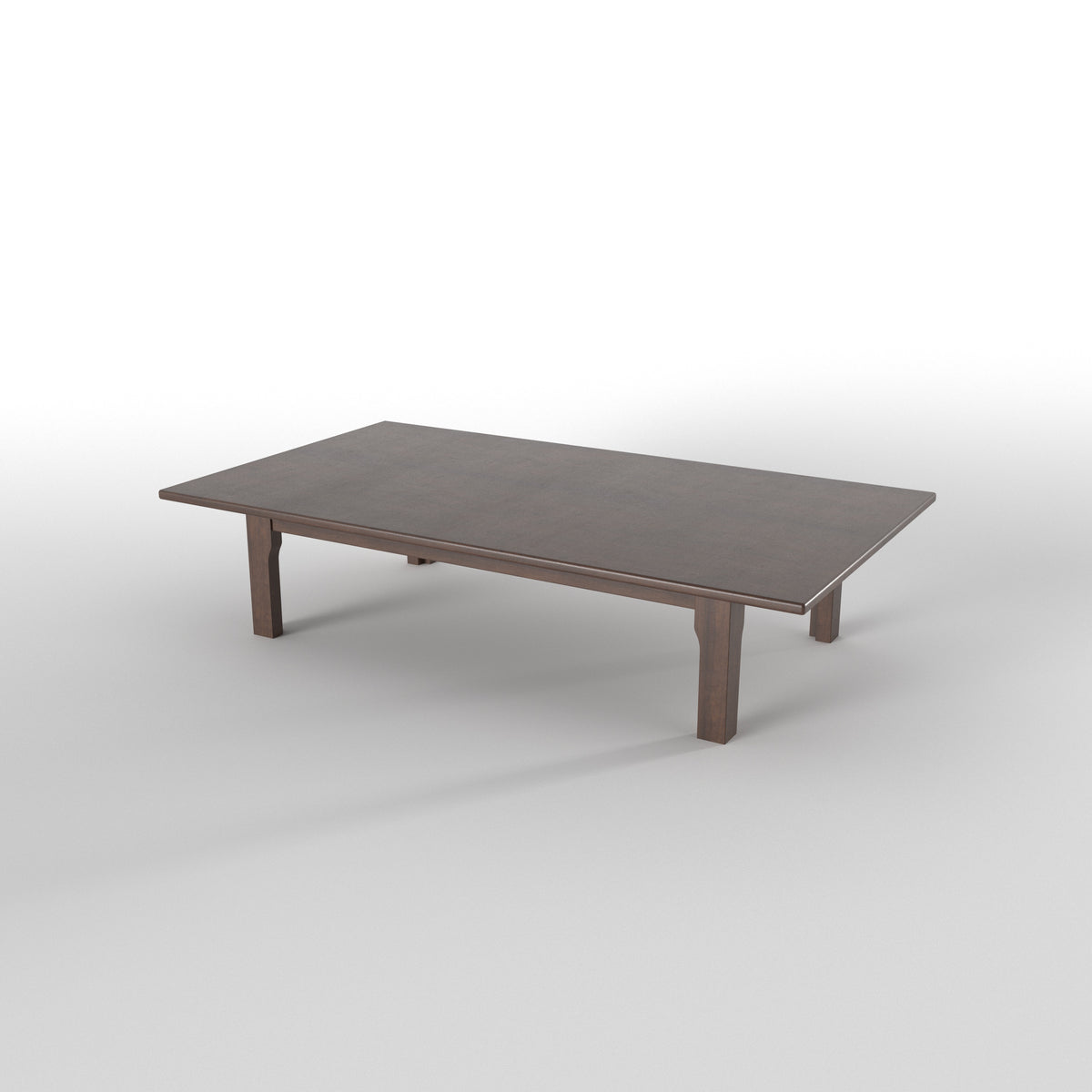 Low-Profile Rectangular Dining Table with Framed Lounge Chairs Japanese Dining Set
