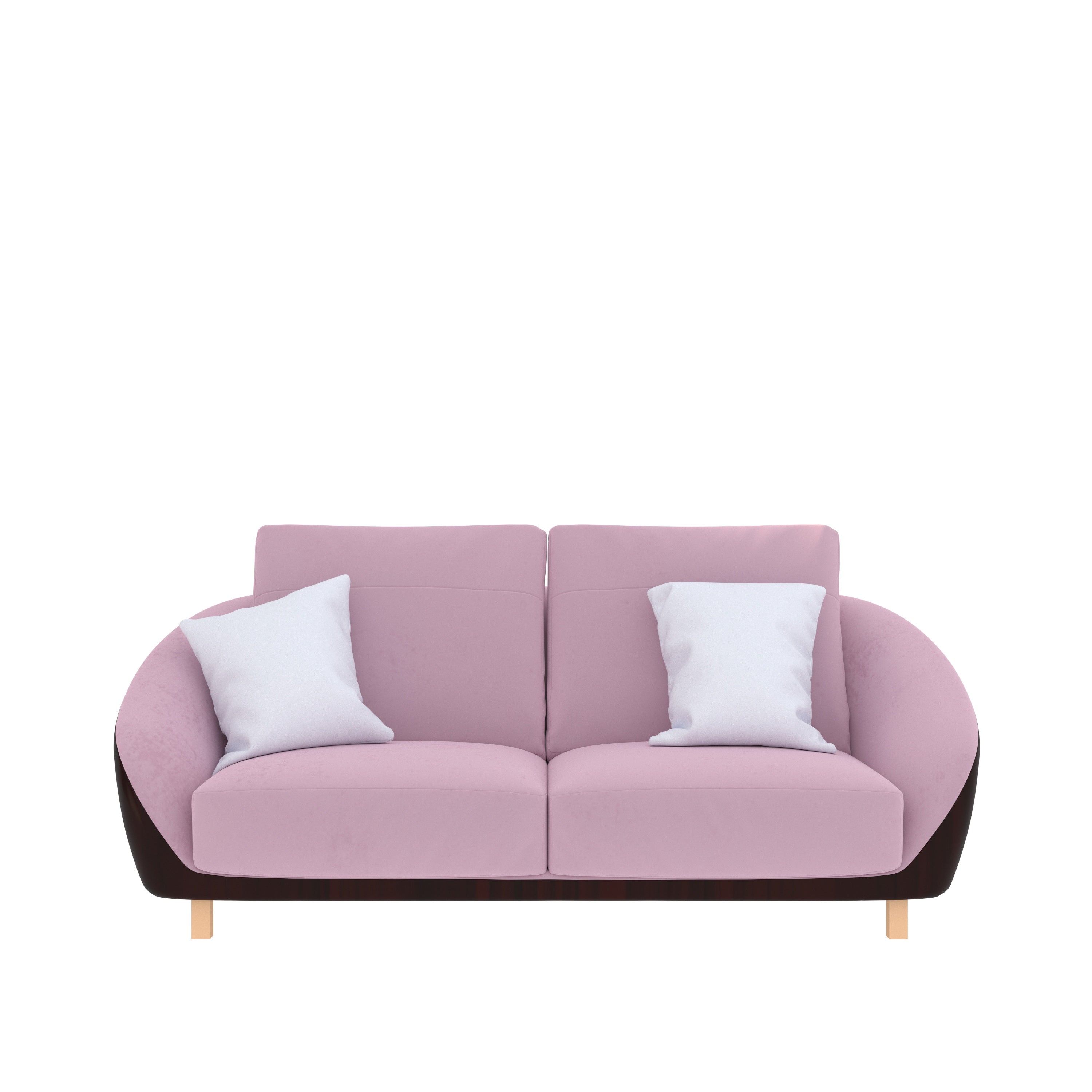 Flamingo Pink Smooth Finish Wooden 2 Seater Sofa Sofa