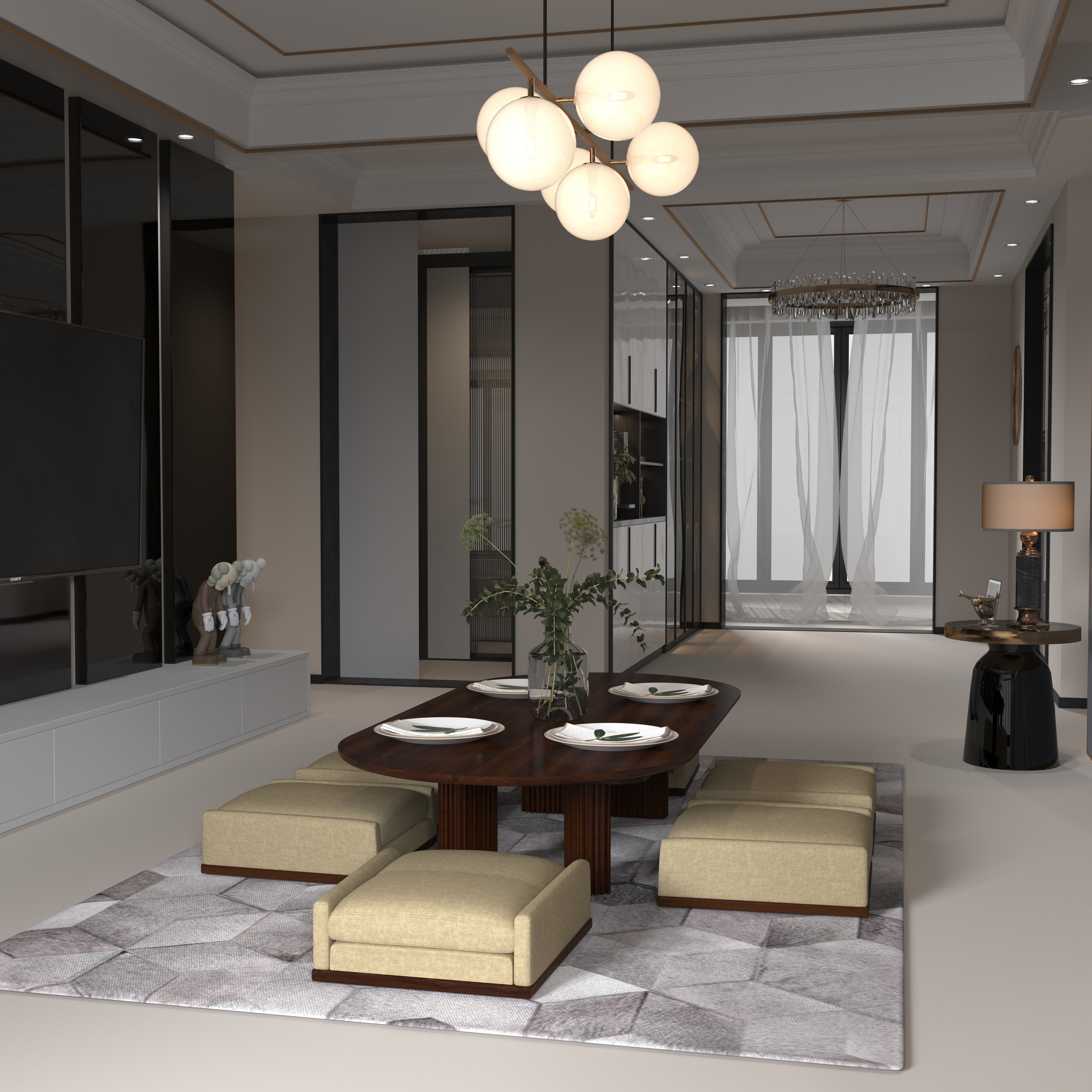 Sakura Blossom Dining Ensemble Japanese Dining Set