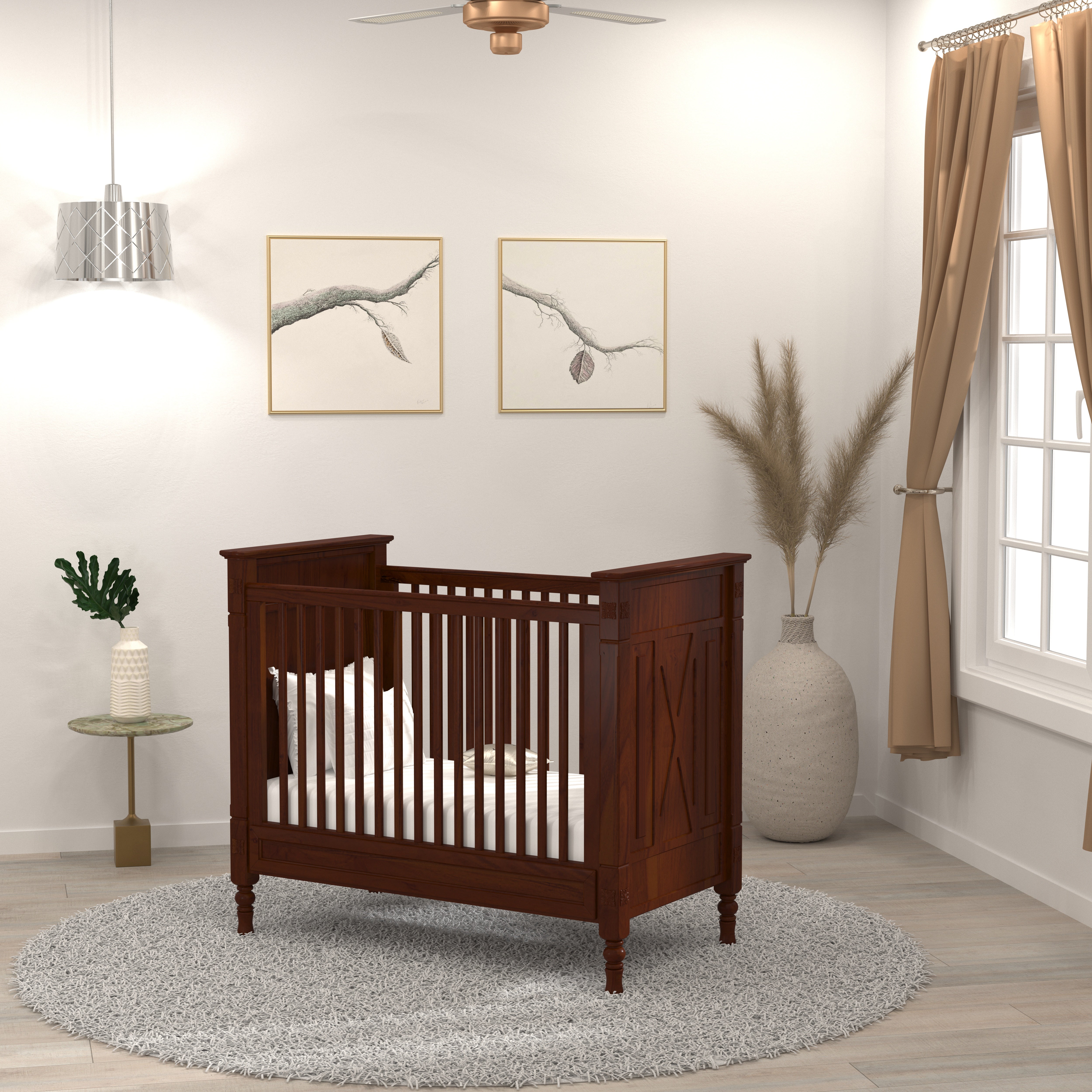 Seravelle Heritage Luxury Wooden Cradle with Classic Slatted Design and Artisan Craftsmanship Cradle