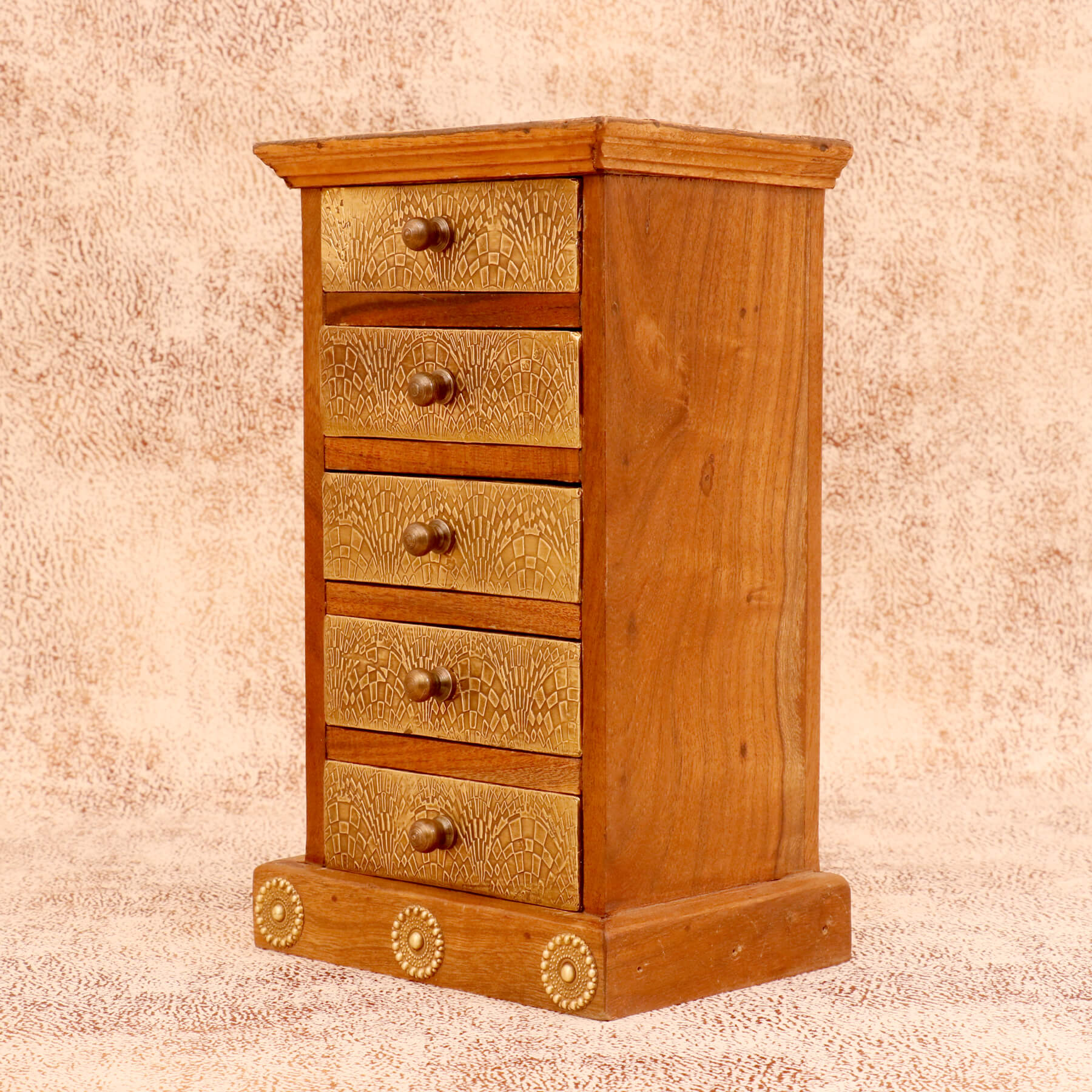 Five Drawer Chest (Natural Tone) Desk Organizer