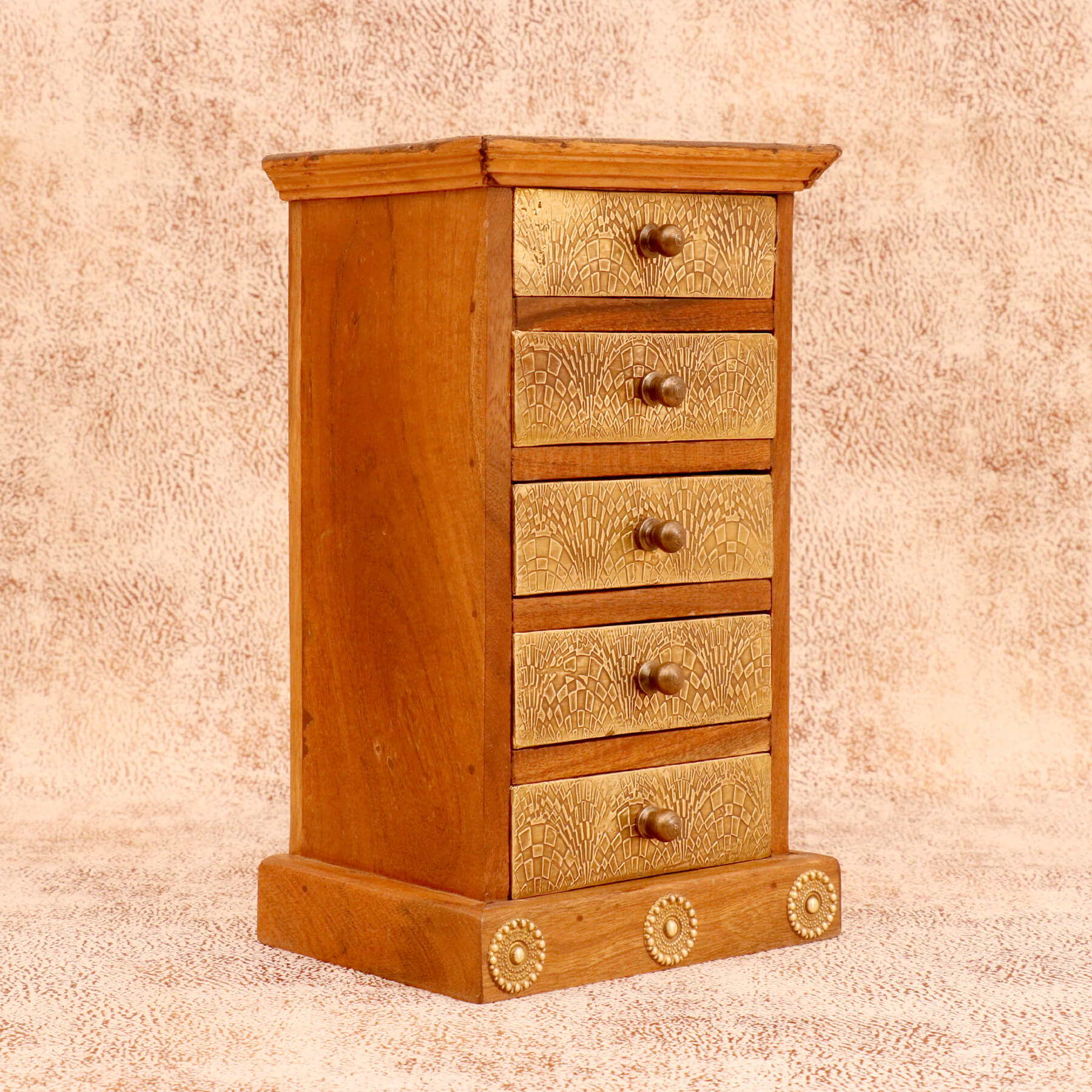 Five Drawer Chest (Natural Tone) Desk Organizer
