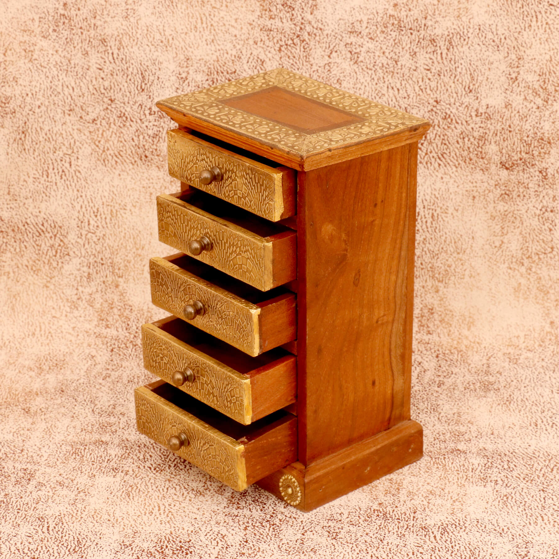 Five Drawer Chest (Natural Tone) Desk Organizer