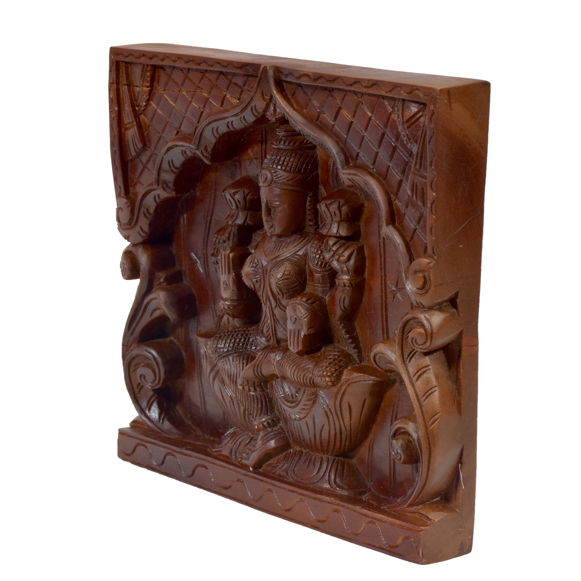Wooden Carved God Wall Panel Traditional Décor
