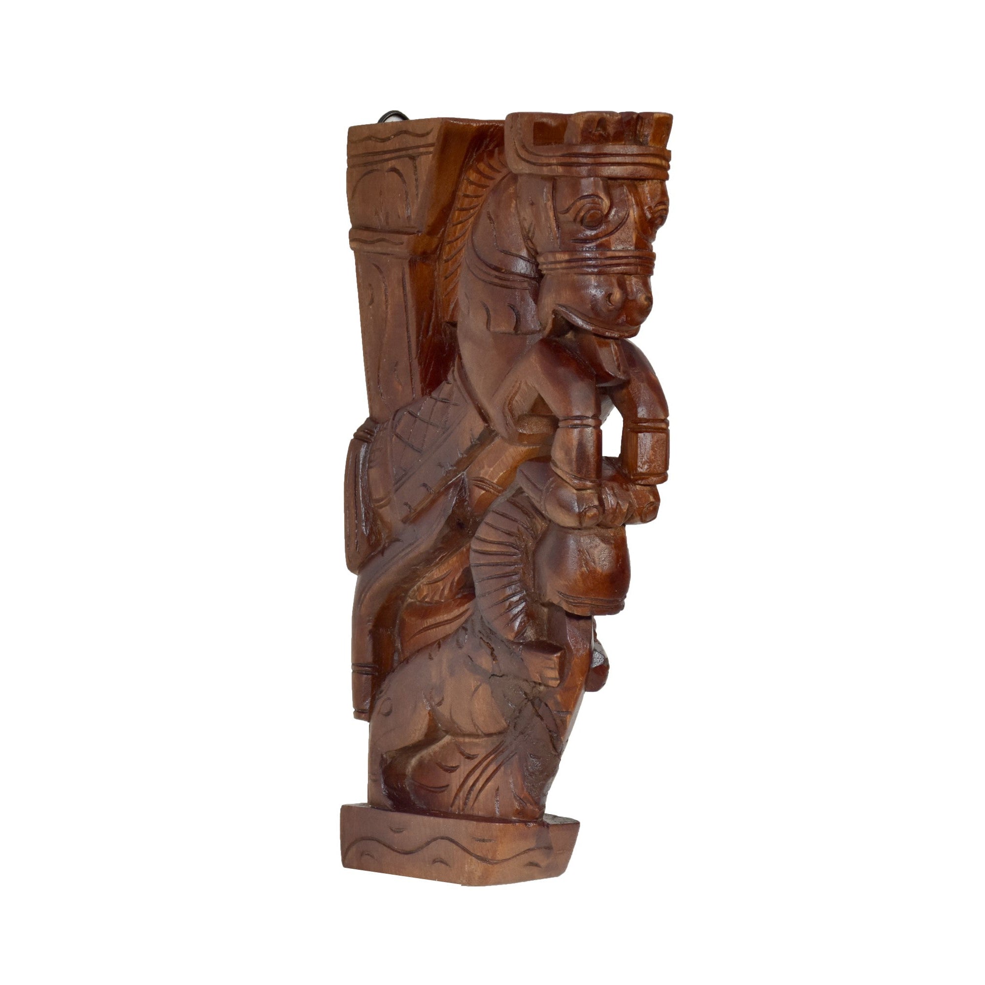 Wooden 1ft horse and Yali Door Bracket Door Bracket