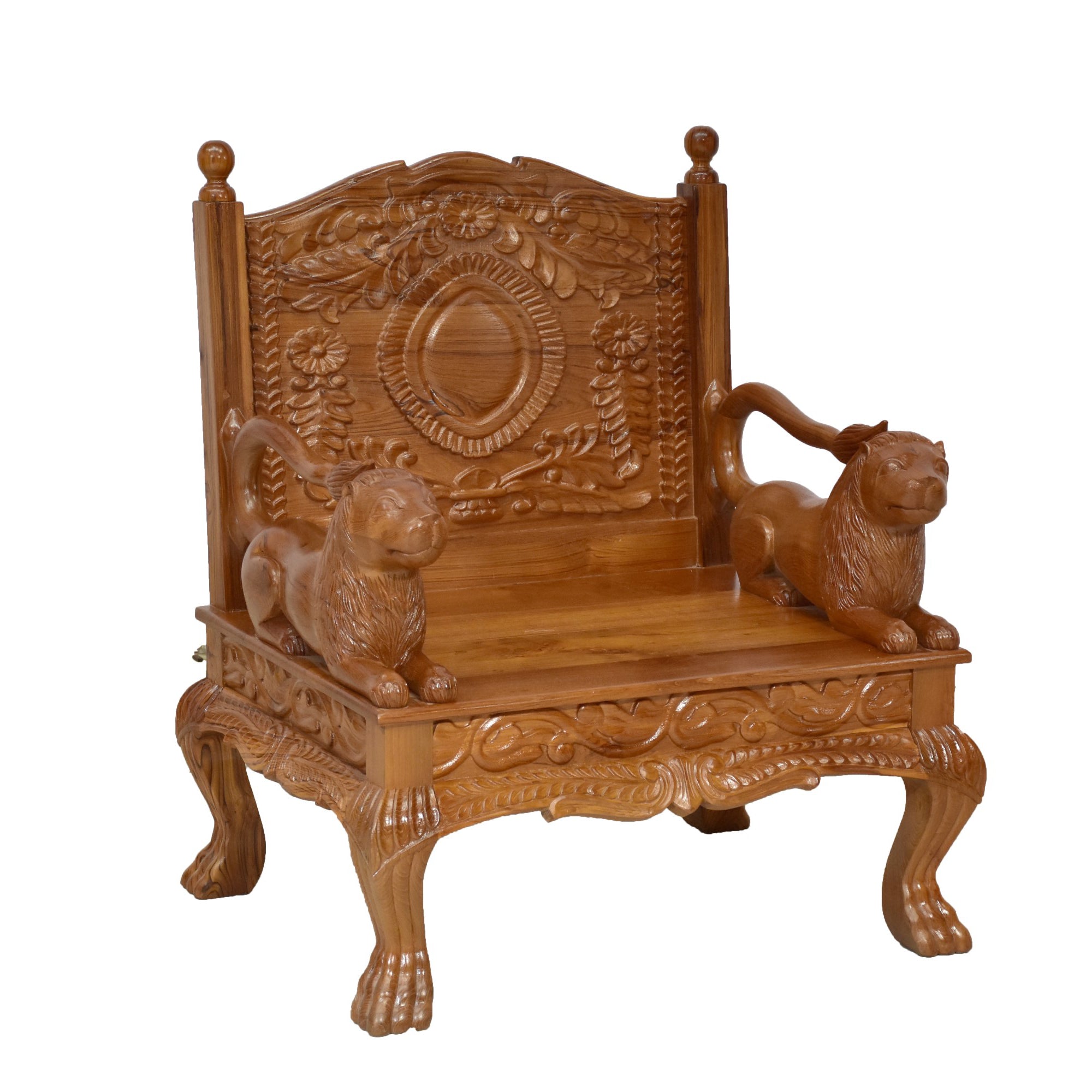 Teak wood Royal Majestic Single Seater Sofa Sofa