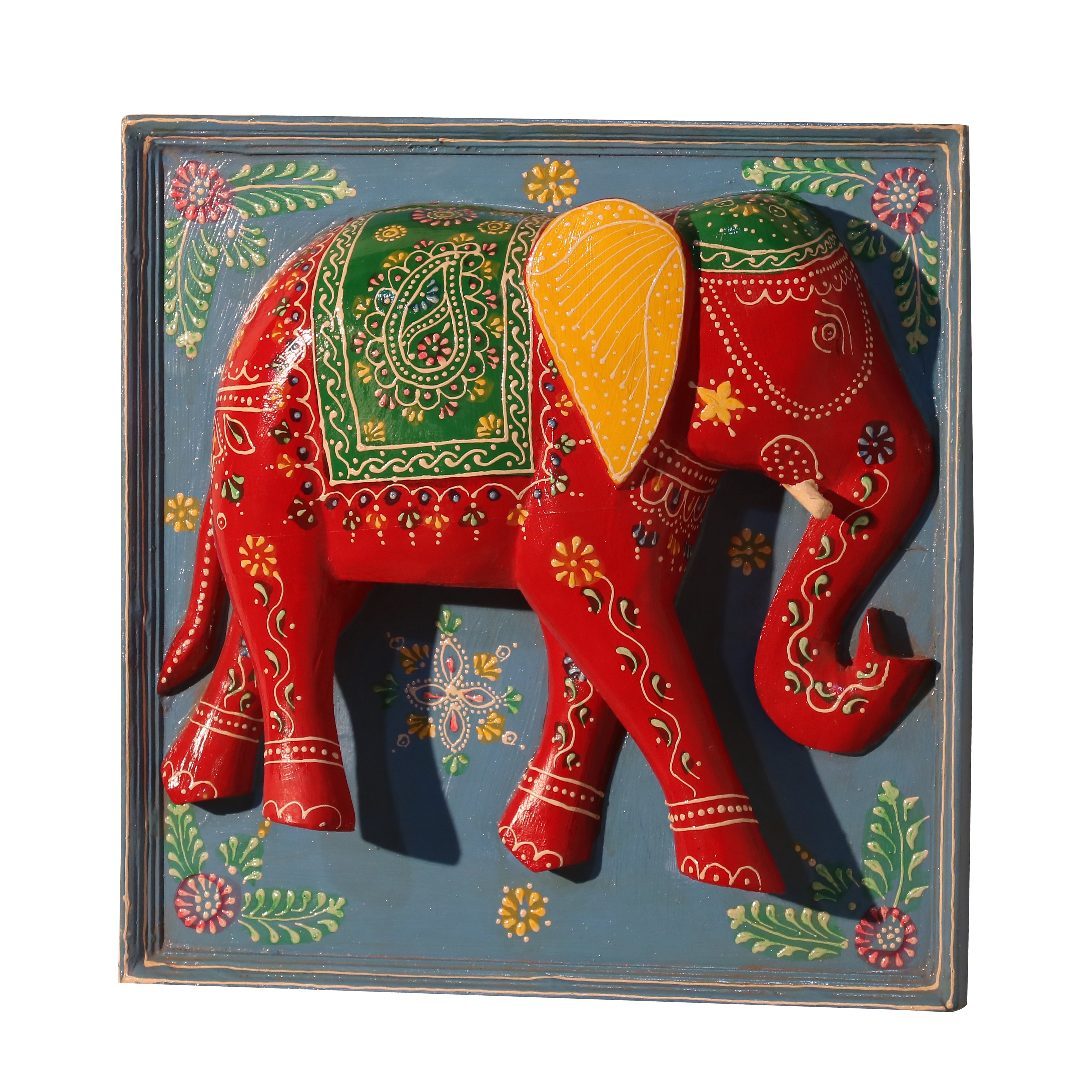 Elegant Wooden Elephant Frame Wall Decor