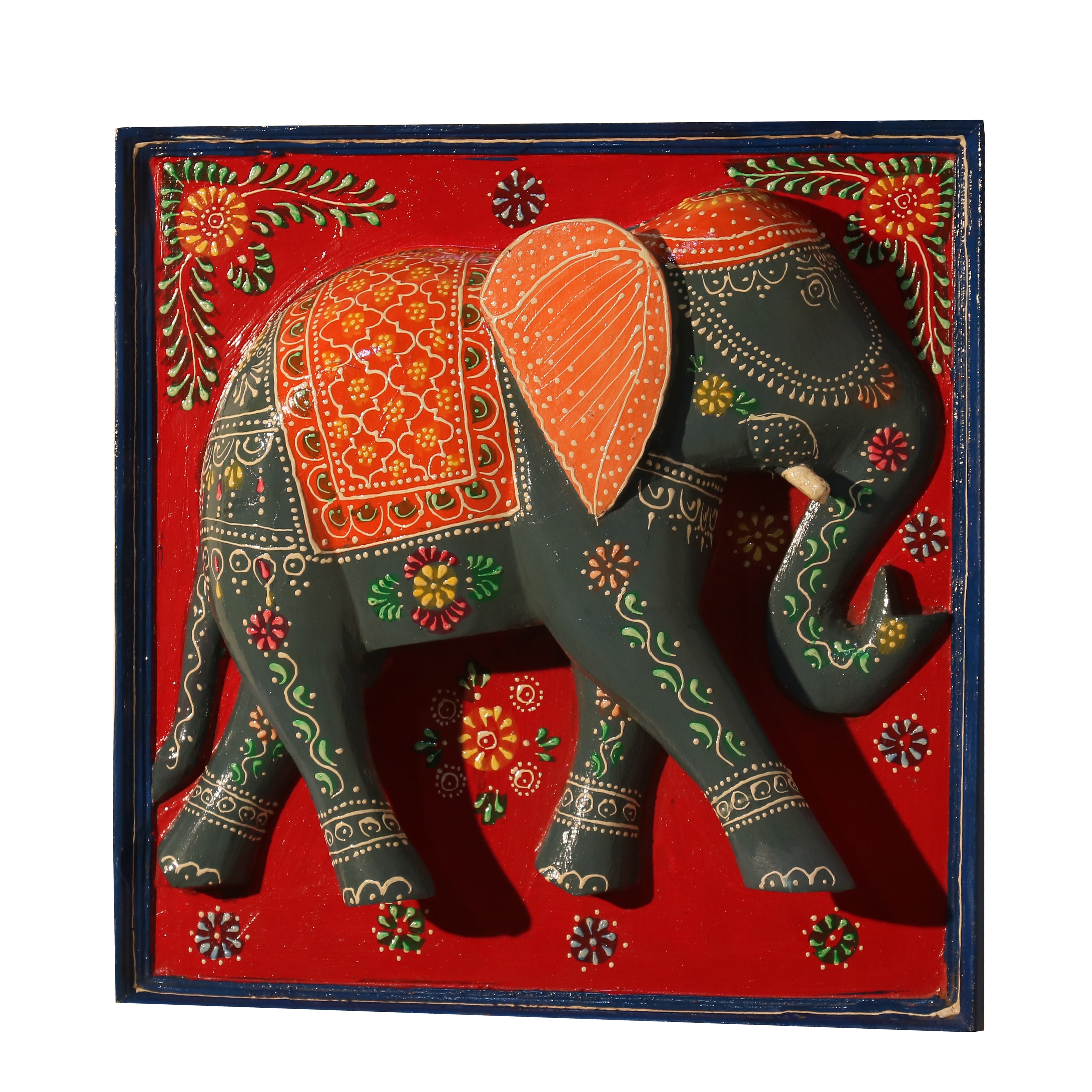 Elegant Wooden Elephant Frame Wall Decor
