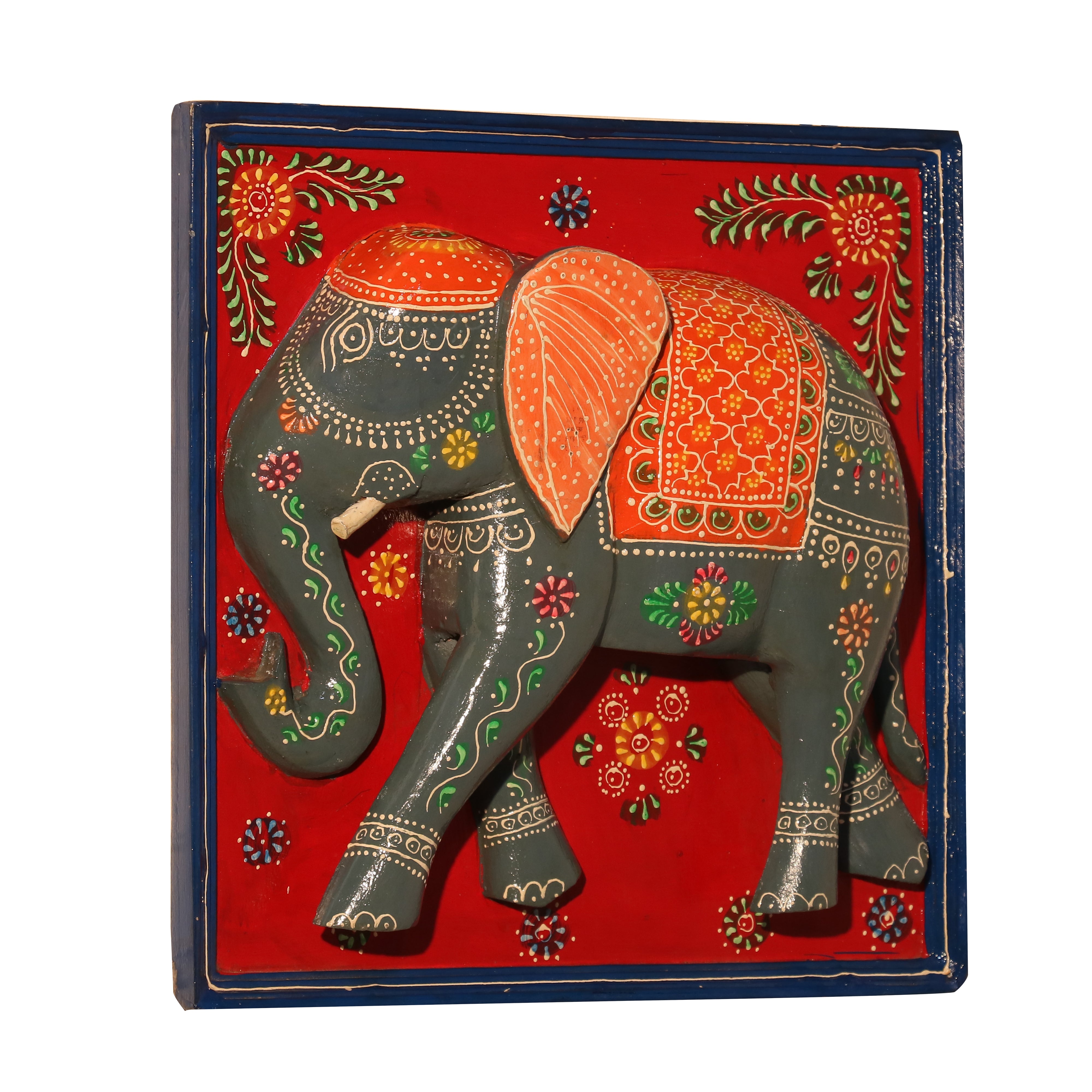 Elegant Wooden Elephant Frame Wall Decor