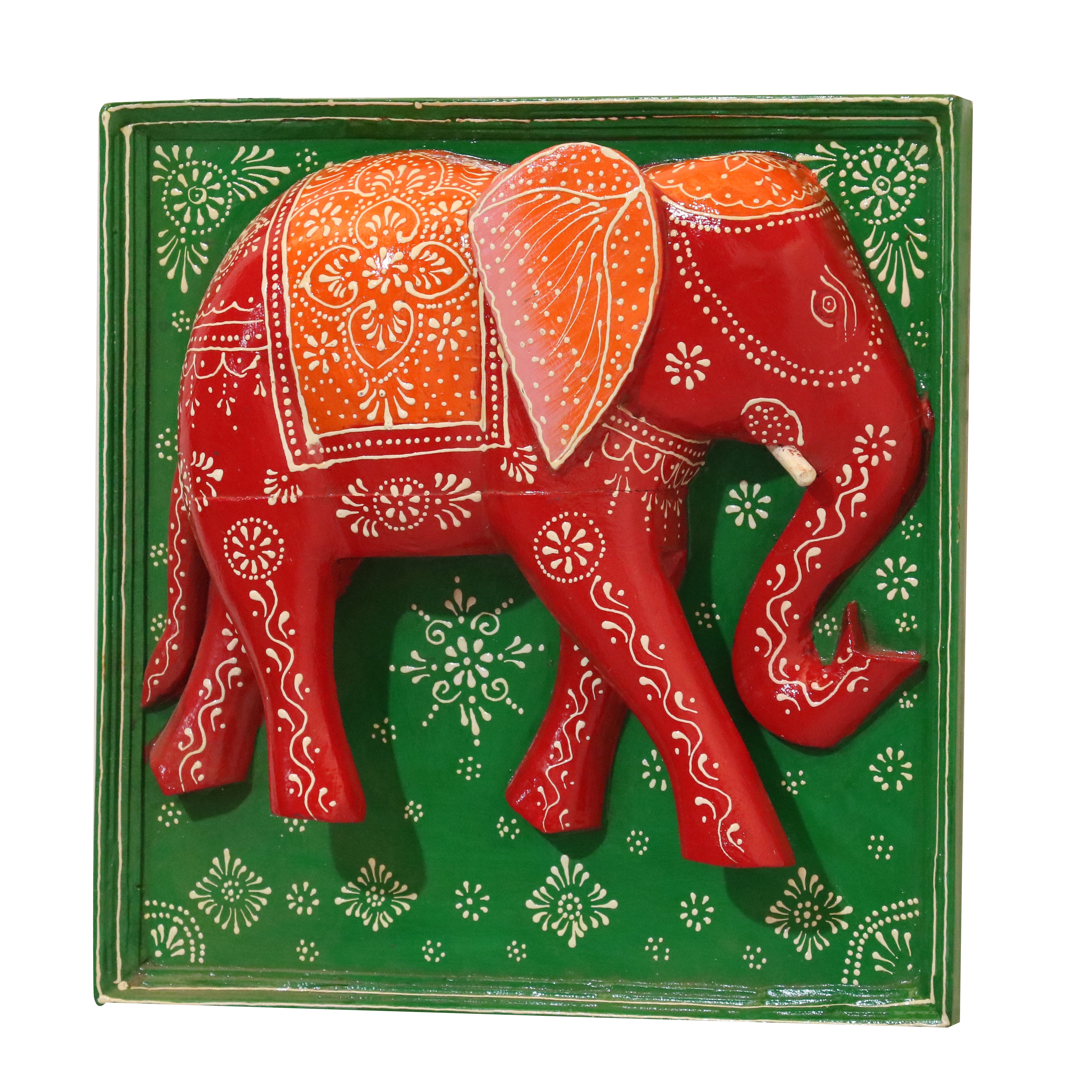 Elegant Wooden Elephant Frame Wall Decor