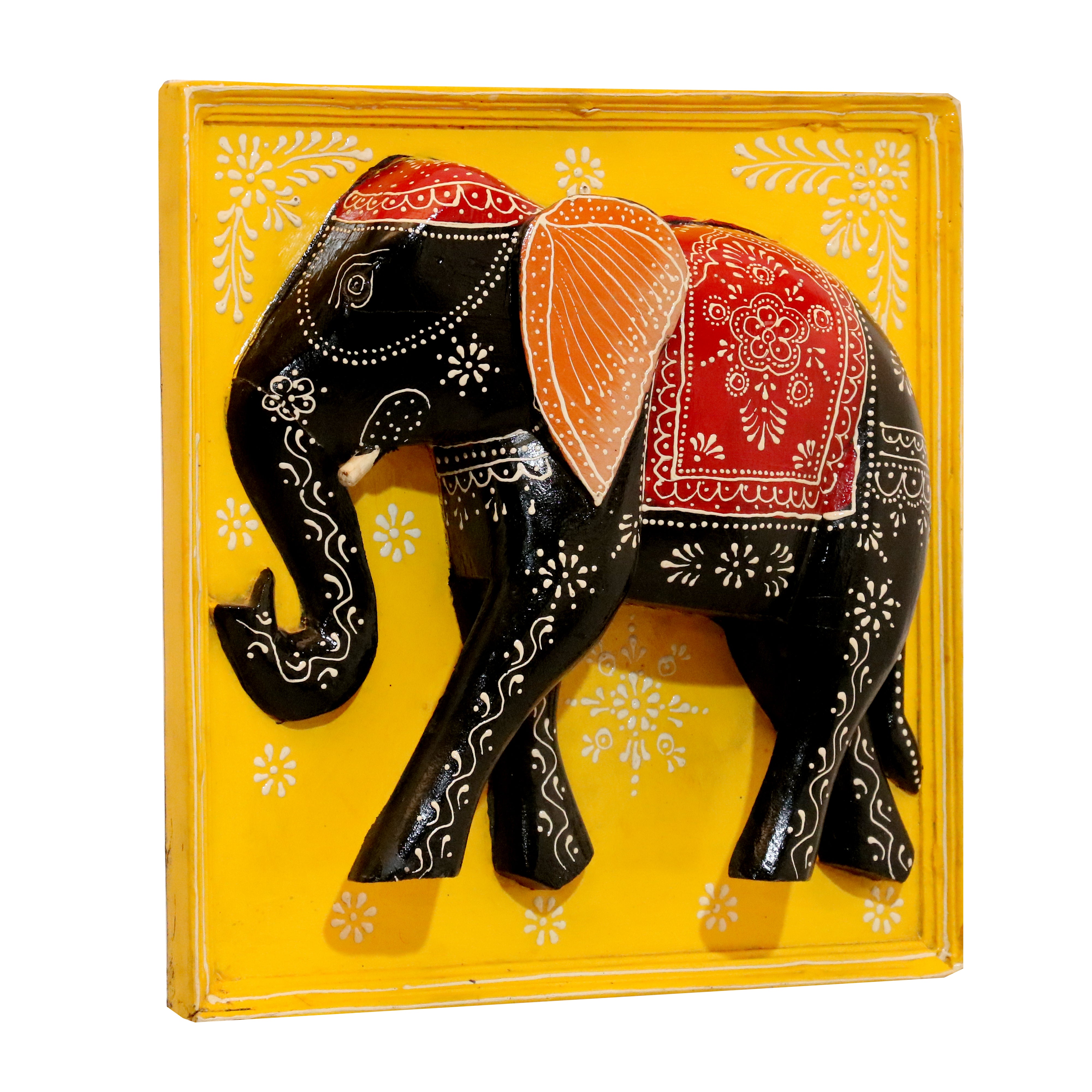 Elegant Wooden Elephant Frame Wall Decor