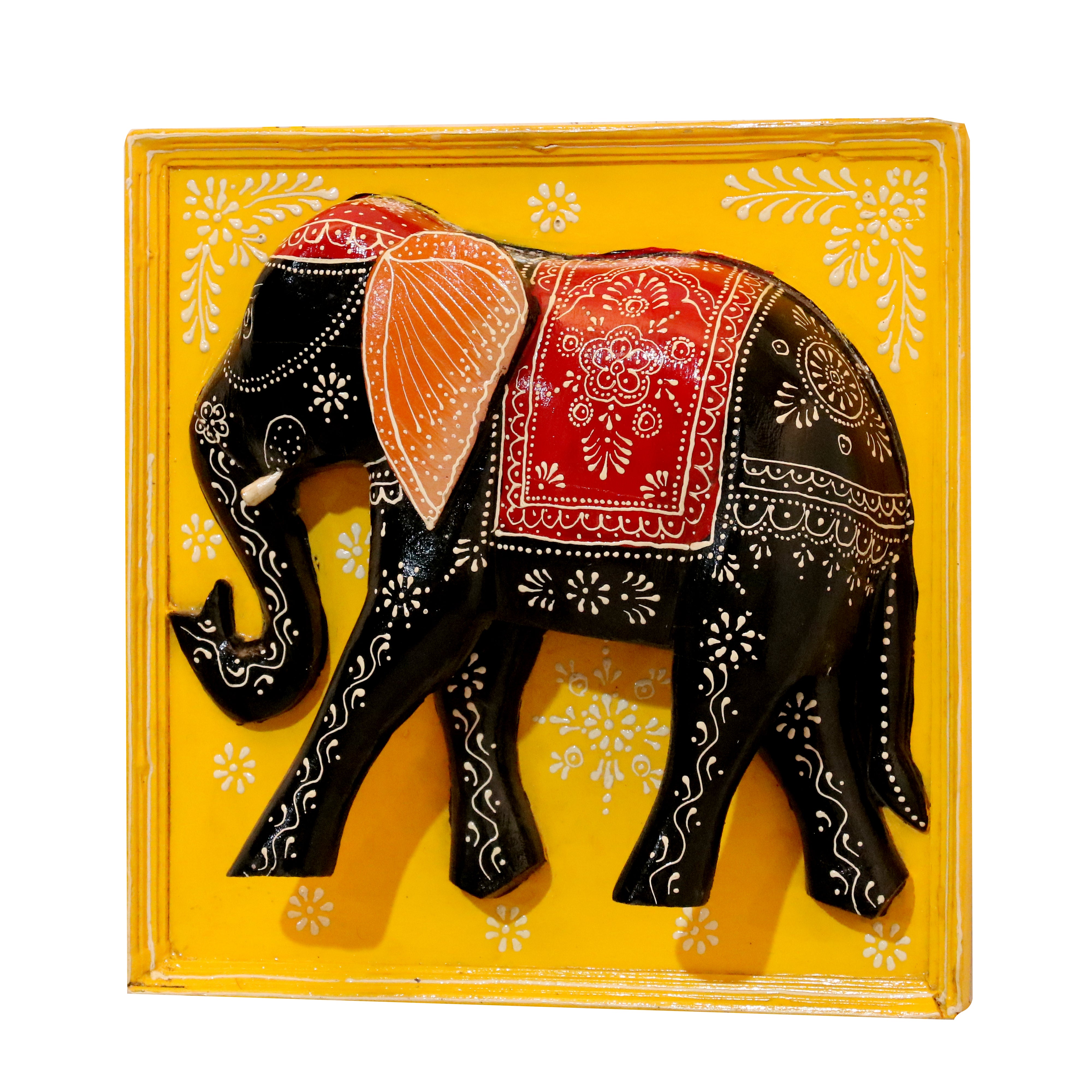 Elegant Wooden Elephant Frame Wall Decor