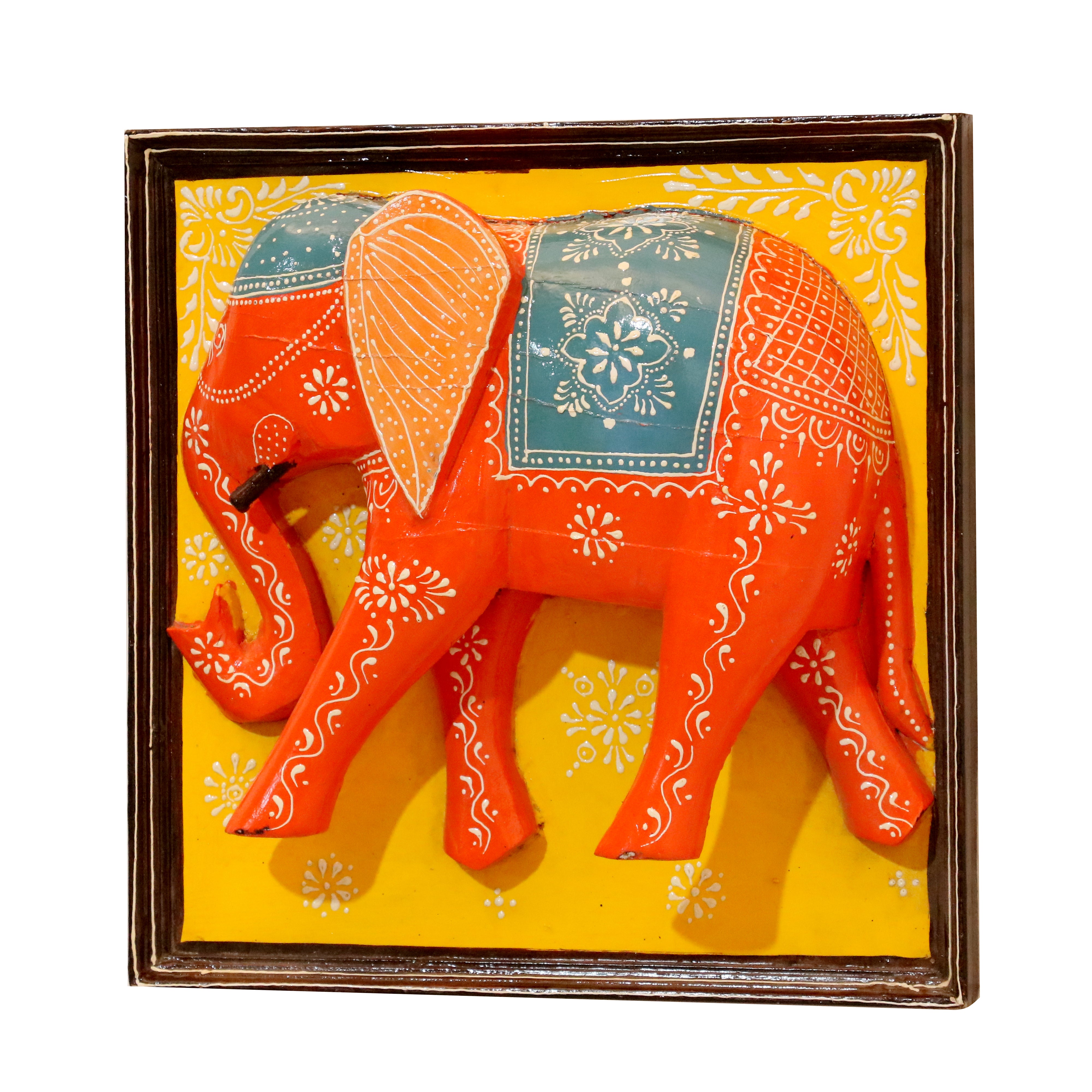 Elegant Wooden Elephant Frame Wall Decor