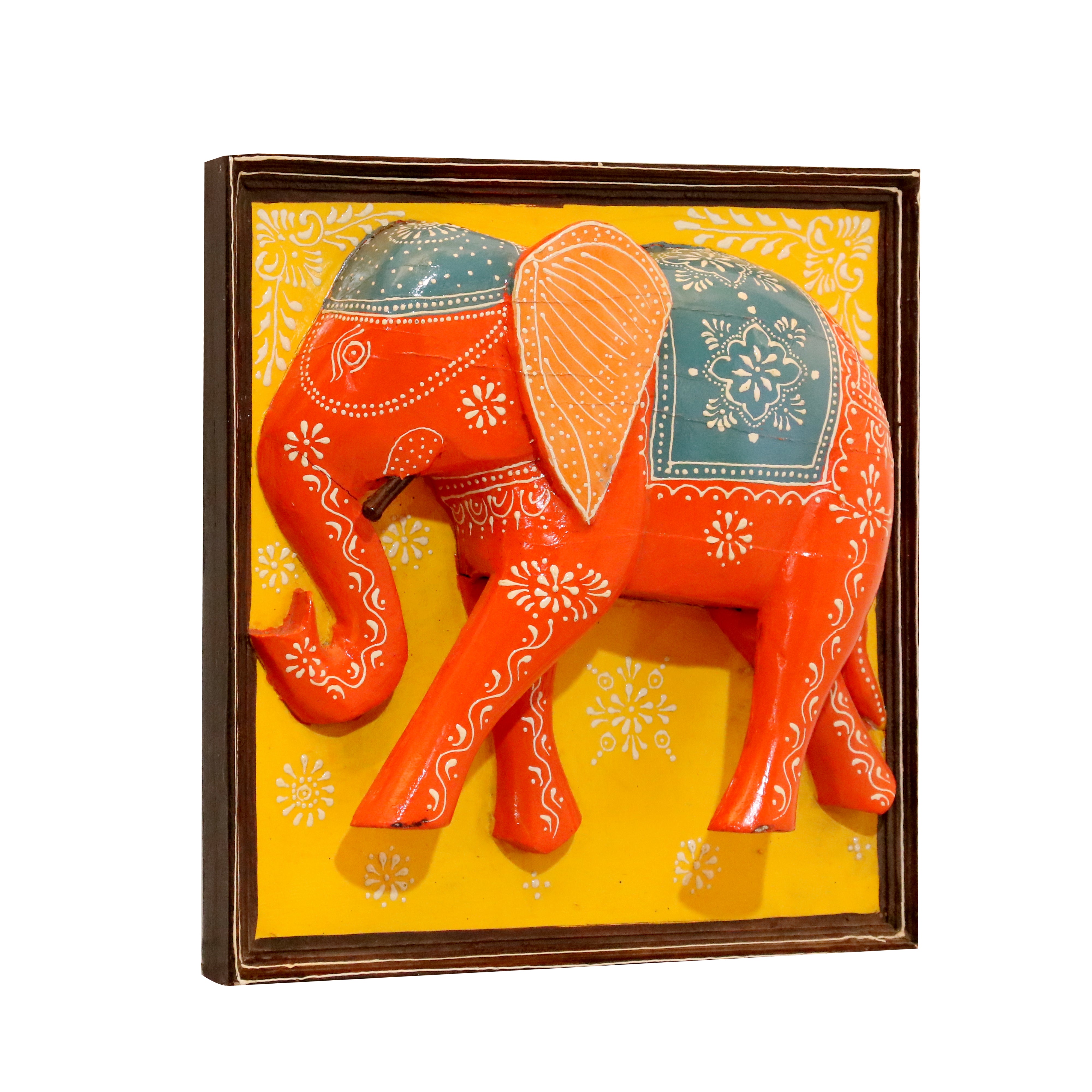 Elegant Wooden Elephant Frame Wall Decor