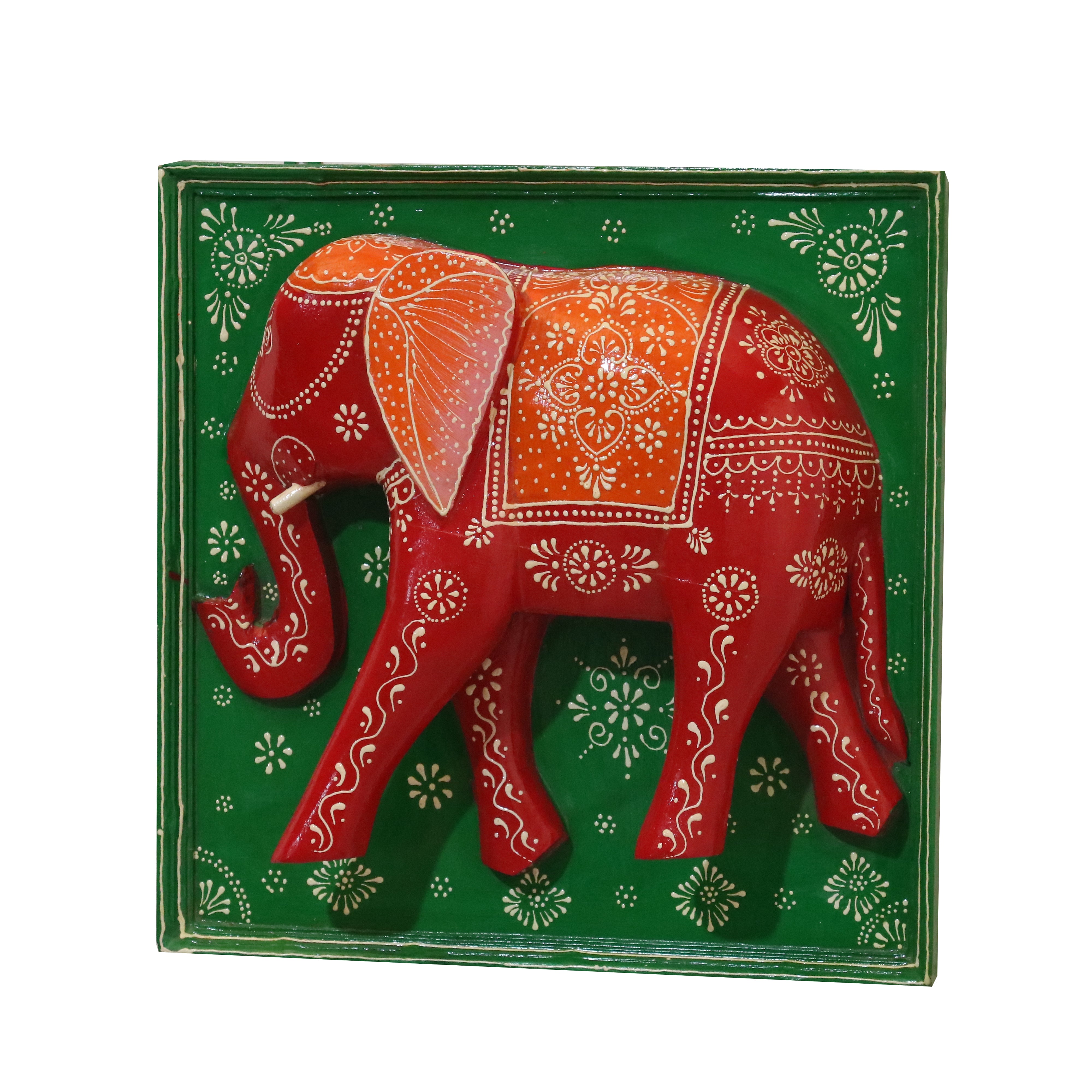 Elegant Wooden Elephant Frame Wall Decor
