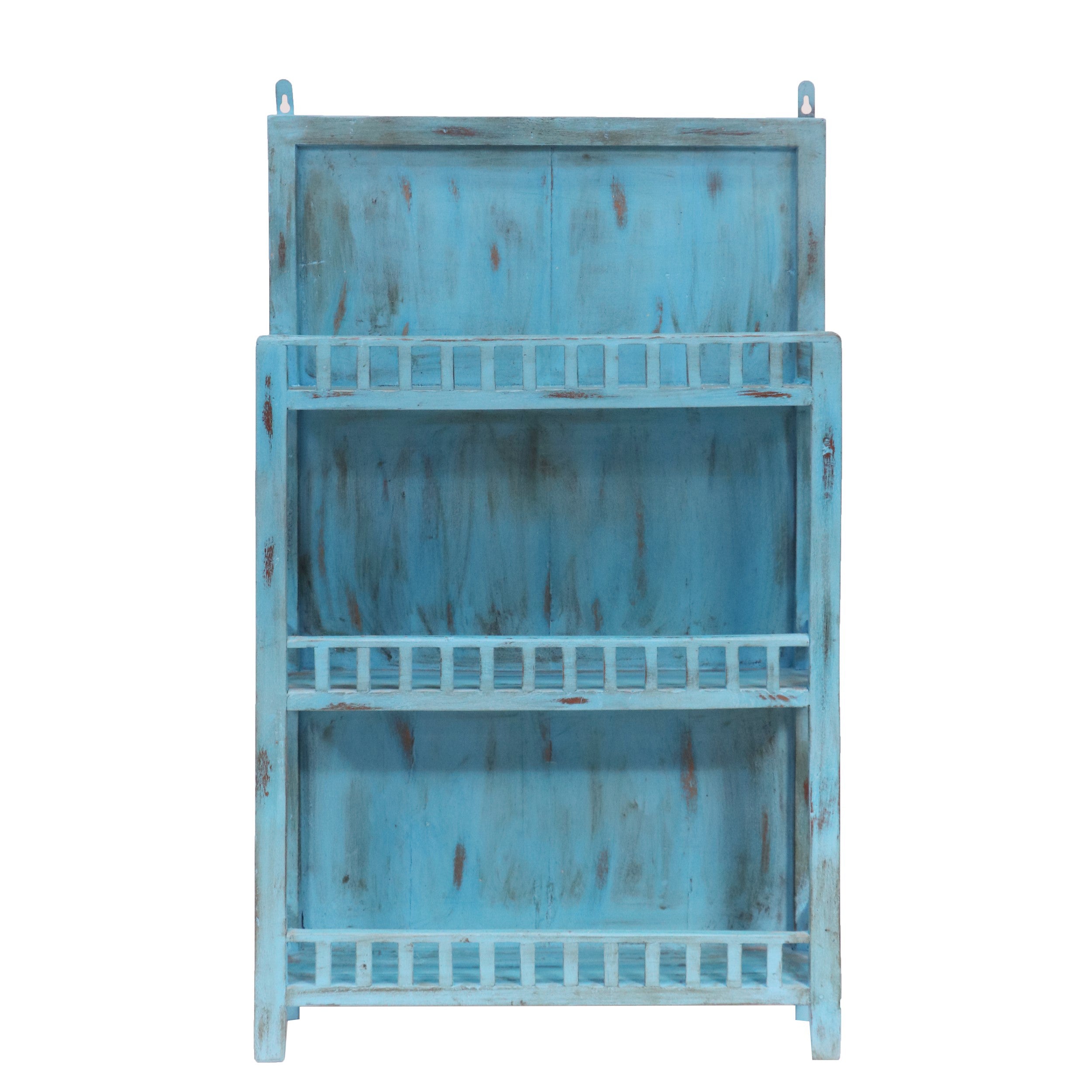 Antique Blue touch wall hanging Solid wood Rack Wall Rack