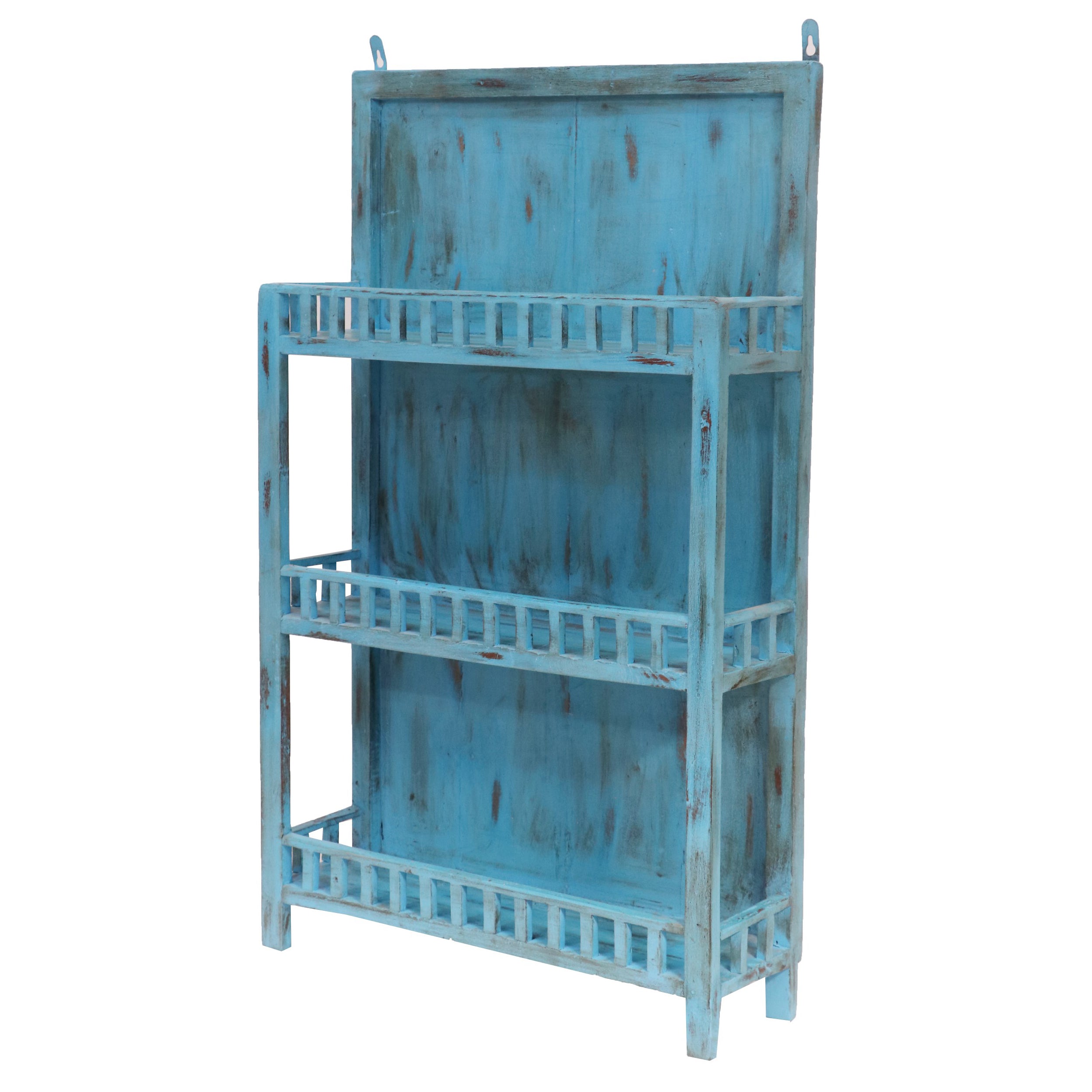 Antique Blue touch wall hanging Solid wood Rack Wall Rack