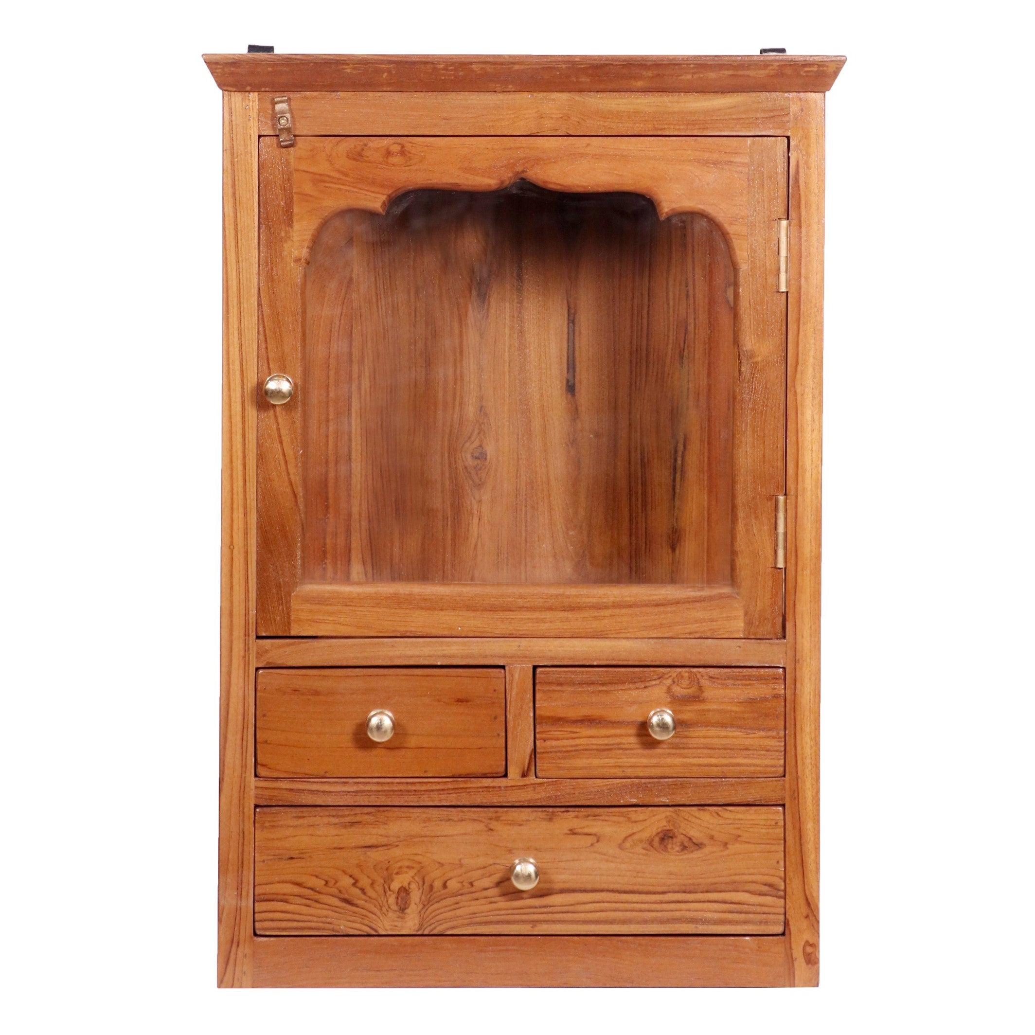 Wooden 3 Drawer 1 Glass Door Wall Cabinet Wall Cabinet