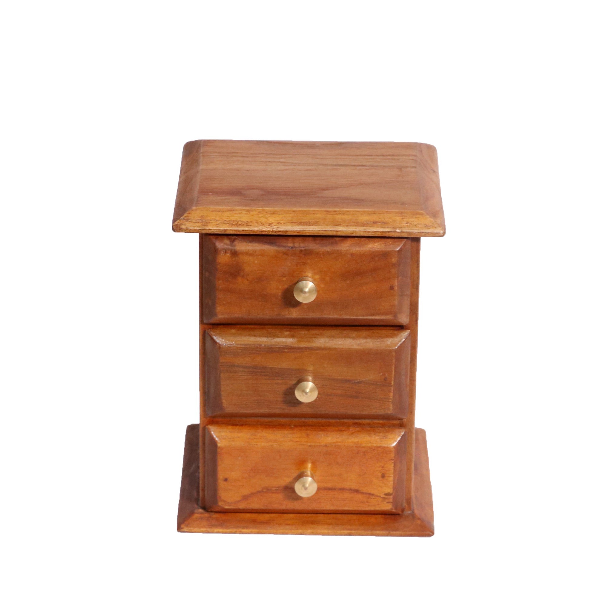 Triple Drawer Wooden Premium Desk Organiser (Natural Tone) Desk Organizer