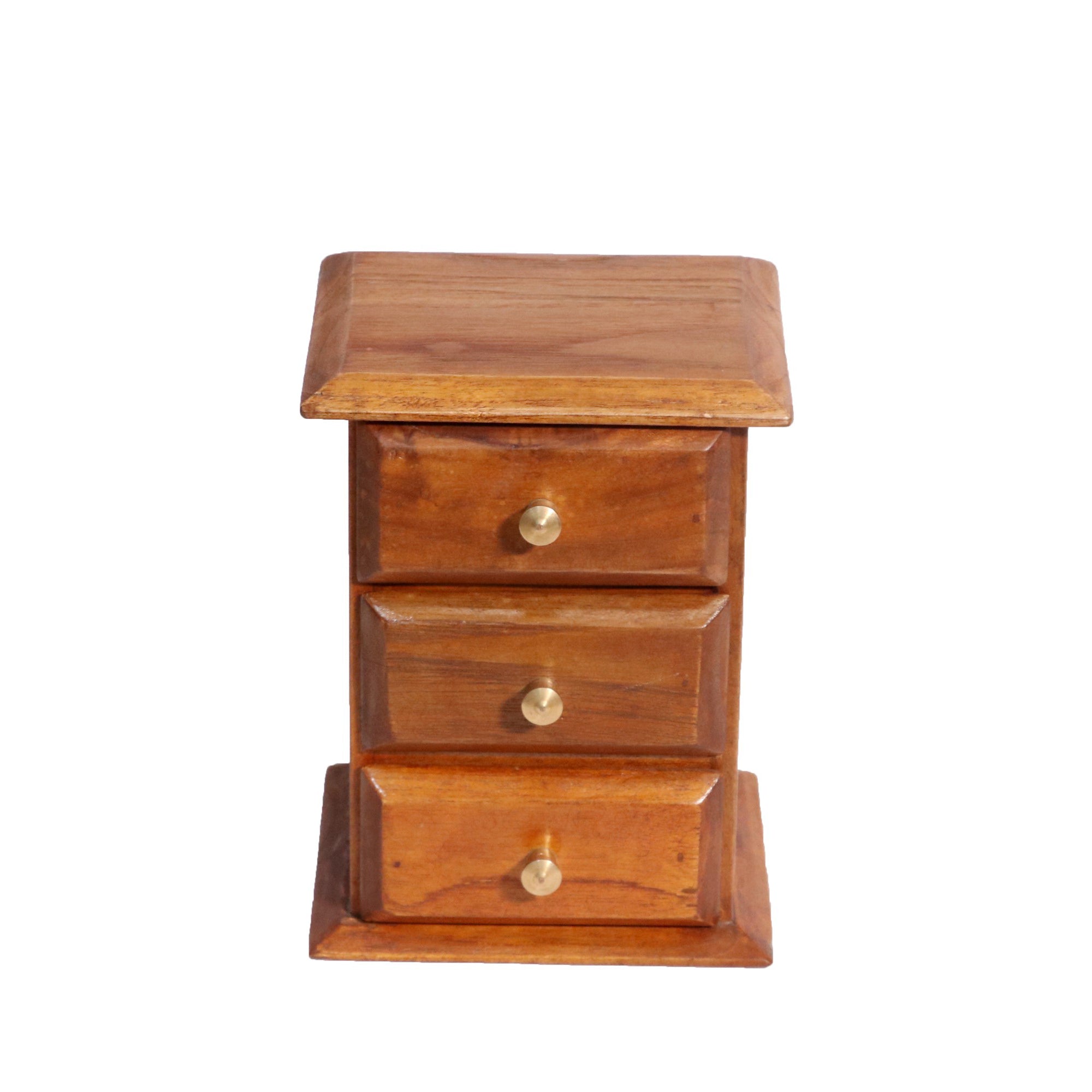 Triple Drawer Wooden Bureau Desk Organizer