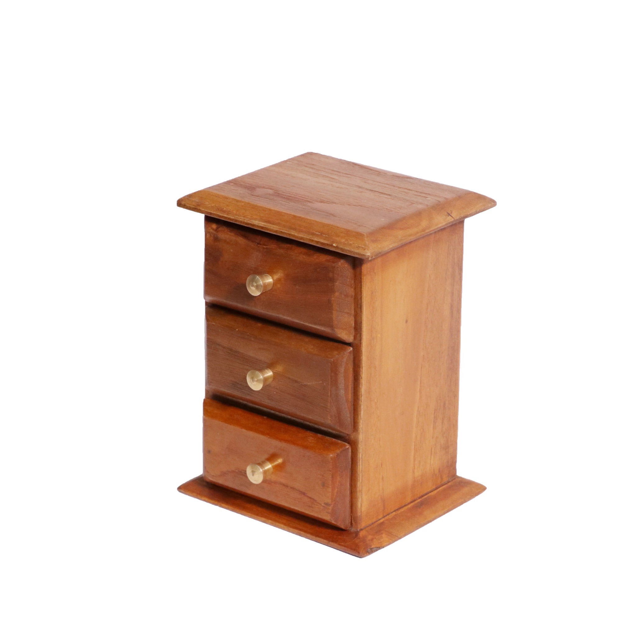 Triple Drawer Wooden Premium Desk Organiser (Natural Tone) Desk Organizer