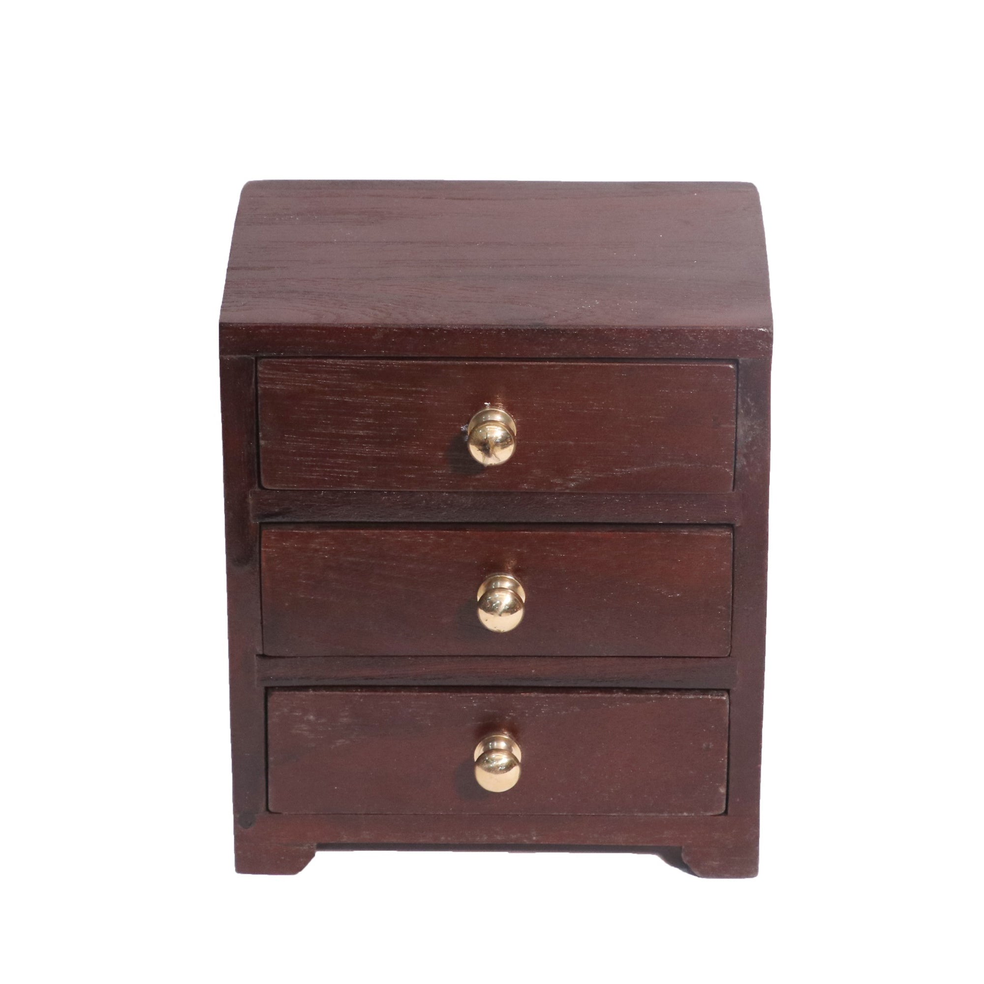 Triple Drawer Brass Fitted Knob Desk Organiser Desk Organizer