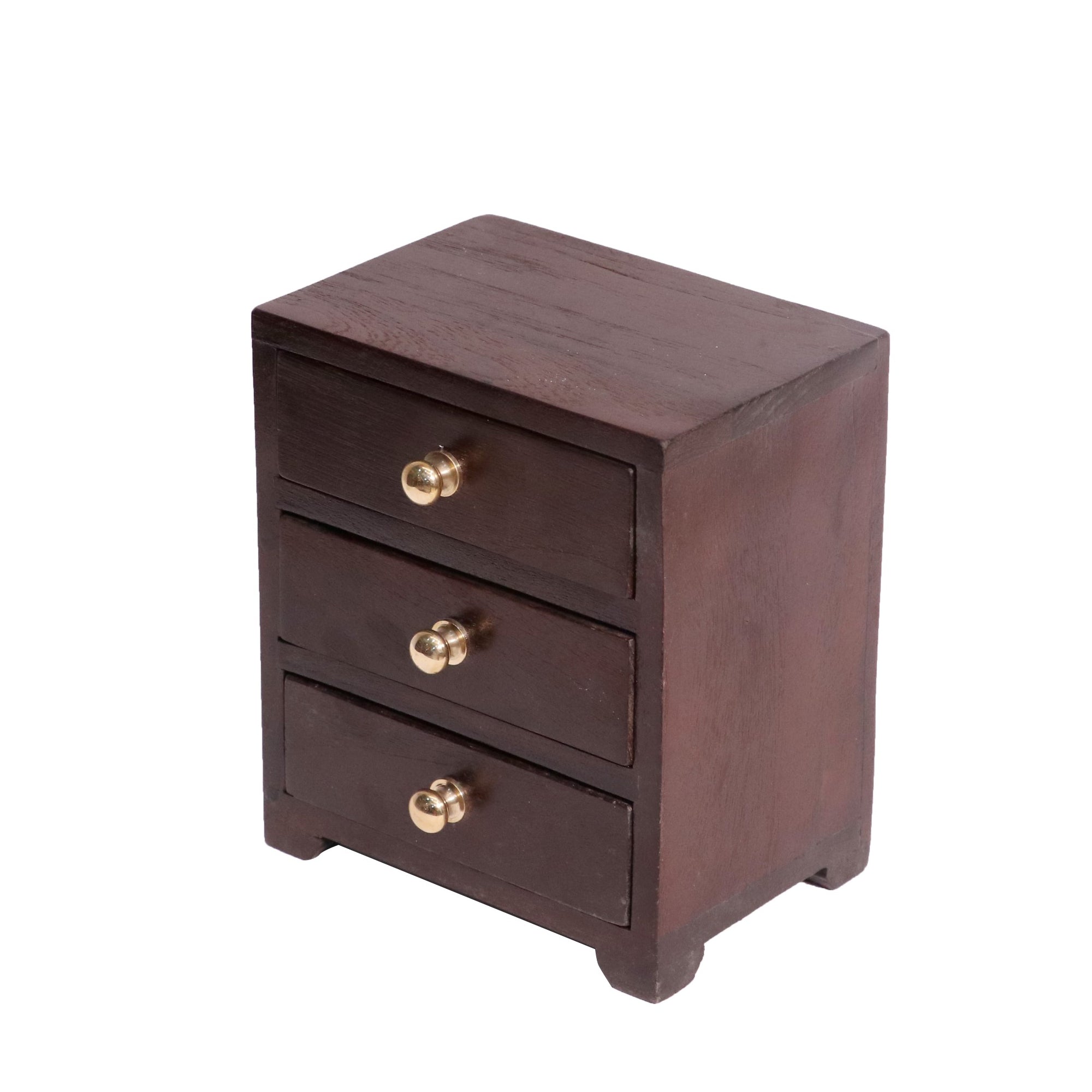Triple Drawer Brass Fitted Knob Desk Organiser Desk Organizer