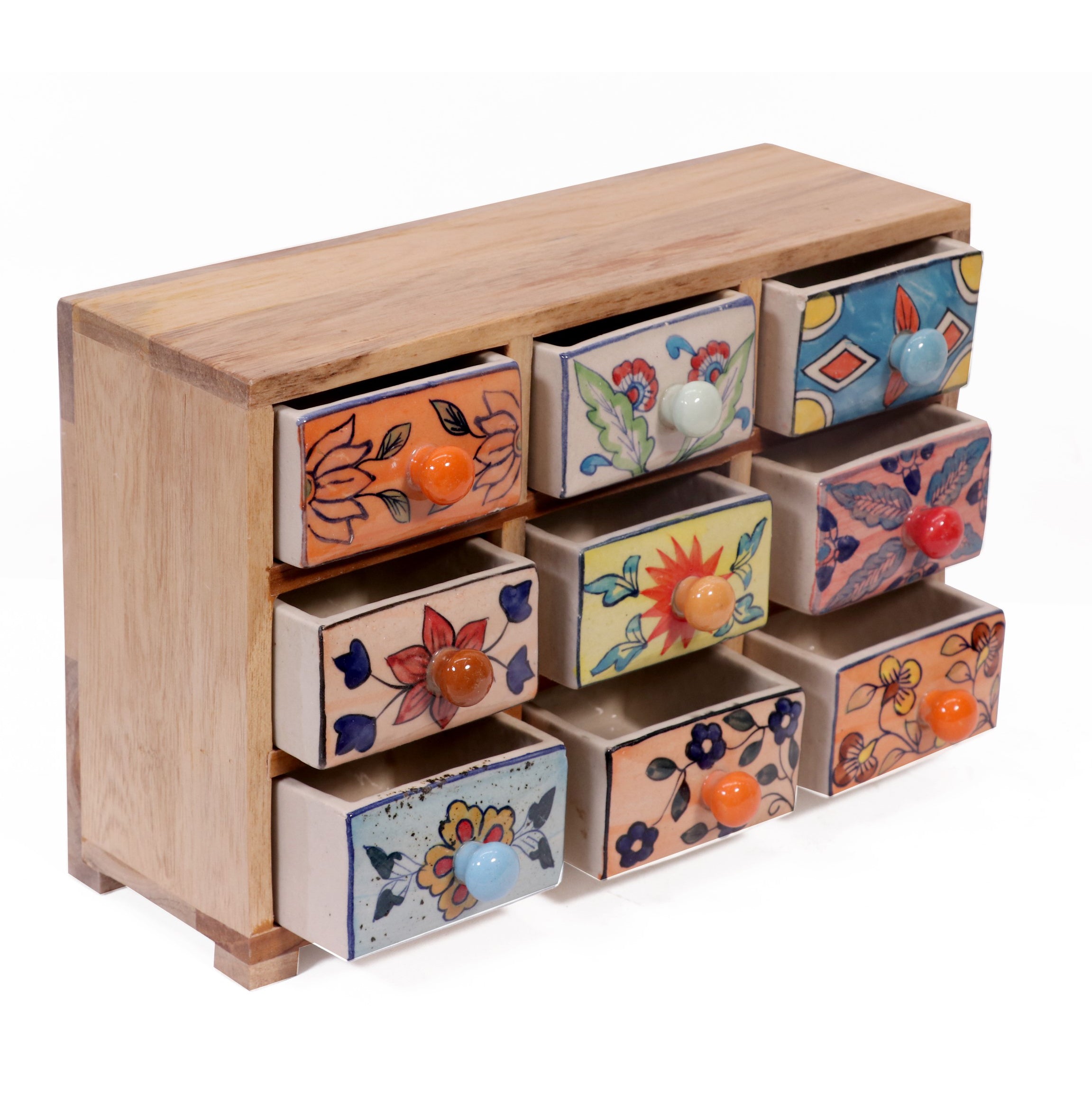 Puzzled 9 drawer wide ceramic organizer Desk Organizer