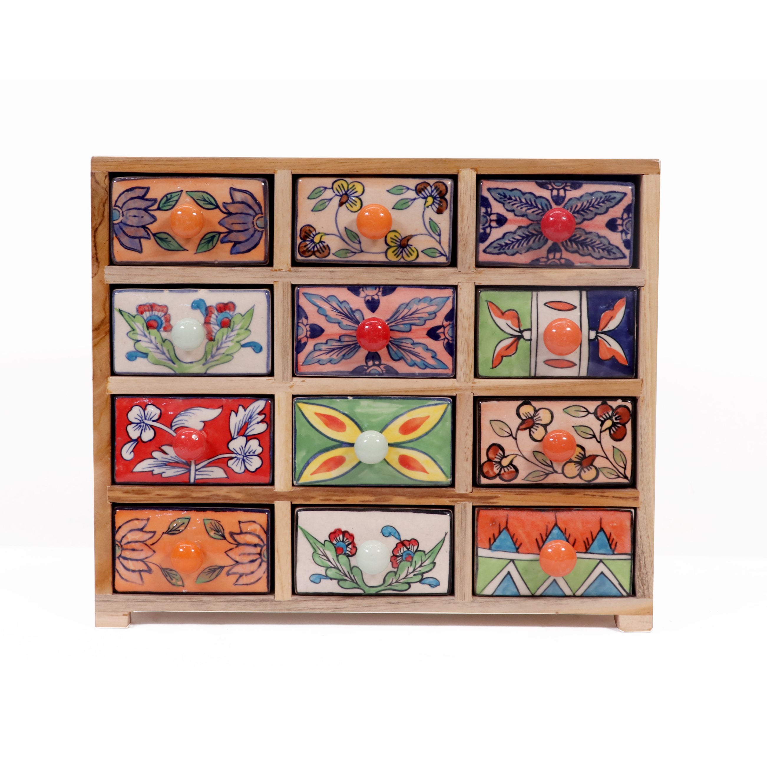 Multipurpose 12 drawer wide ceramic organizer Desk Organizer