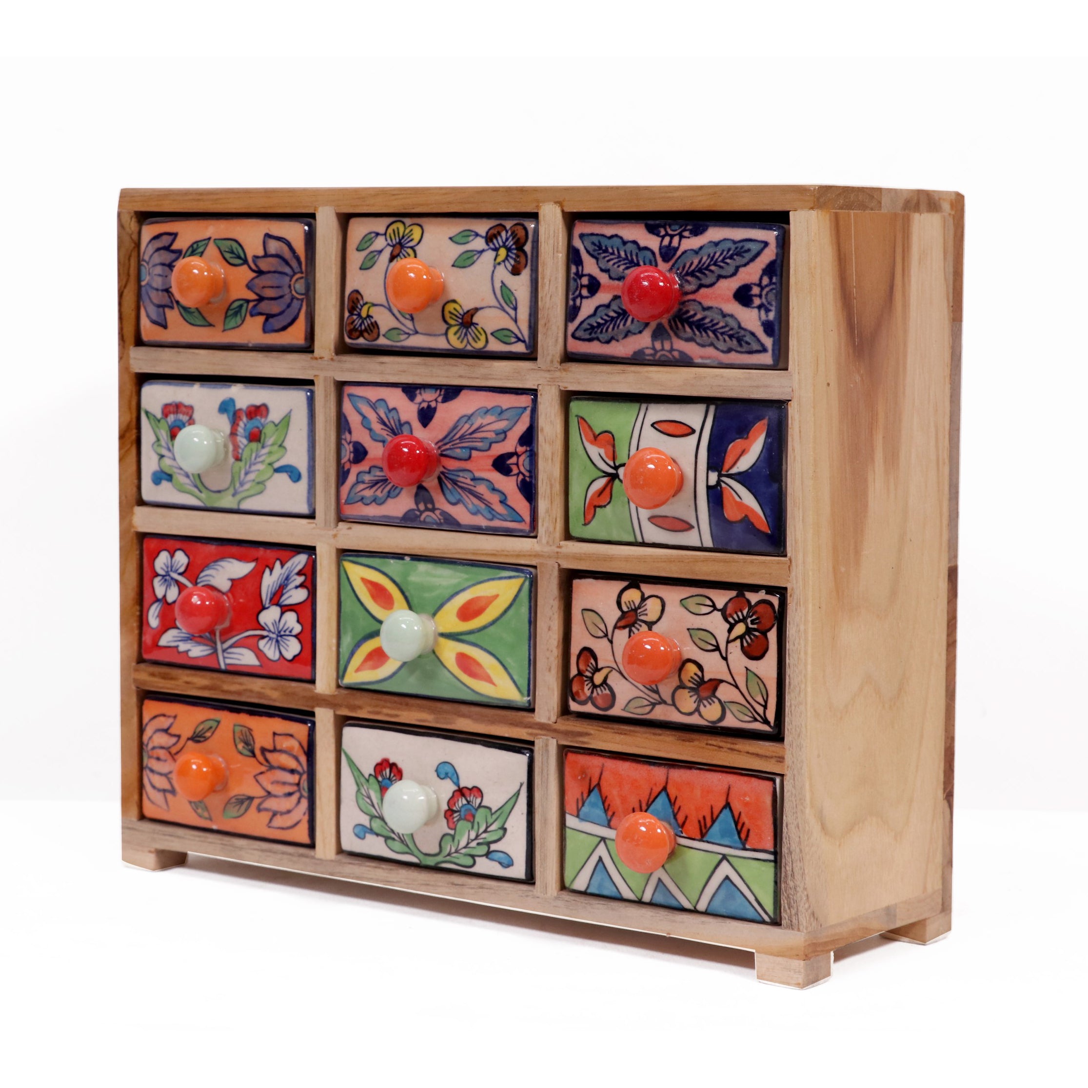 Multipurpose 12 drawer wide ceramic organizer Desk Organizer