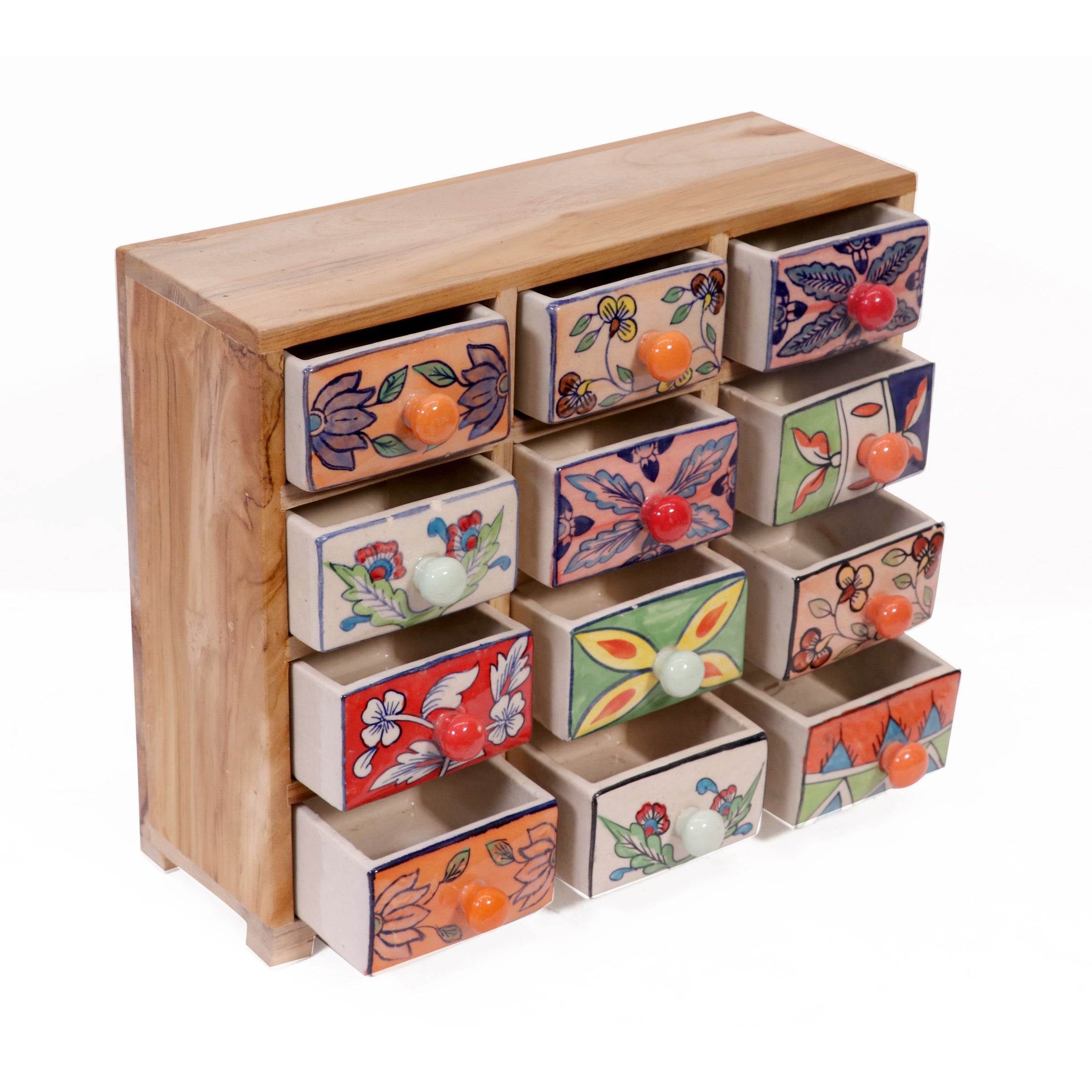 Multipurpose 12 drawer wide ceramic organizer Desk Organizer