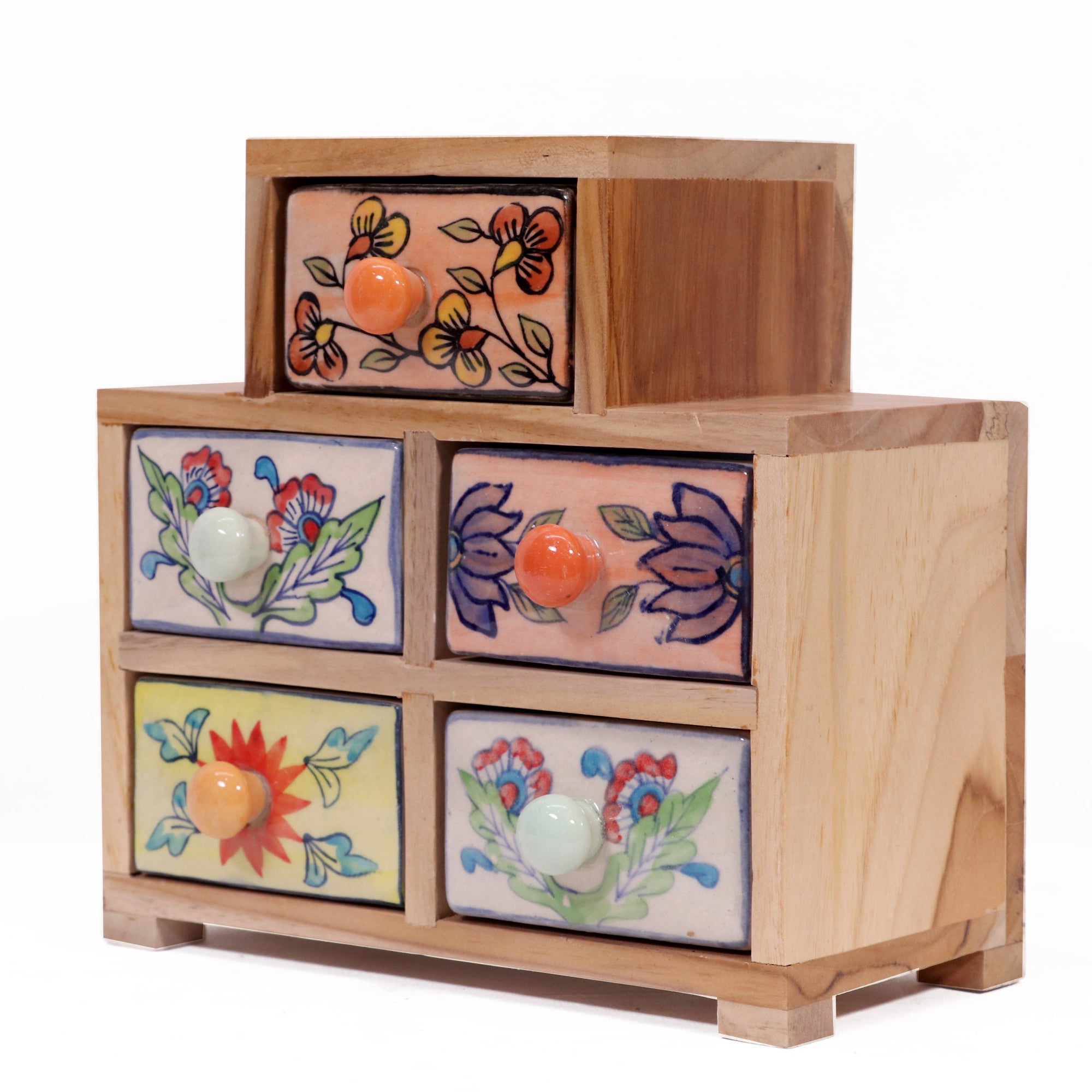Humanoid 5 drawer wide ceramic organizer Desk Organizer