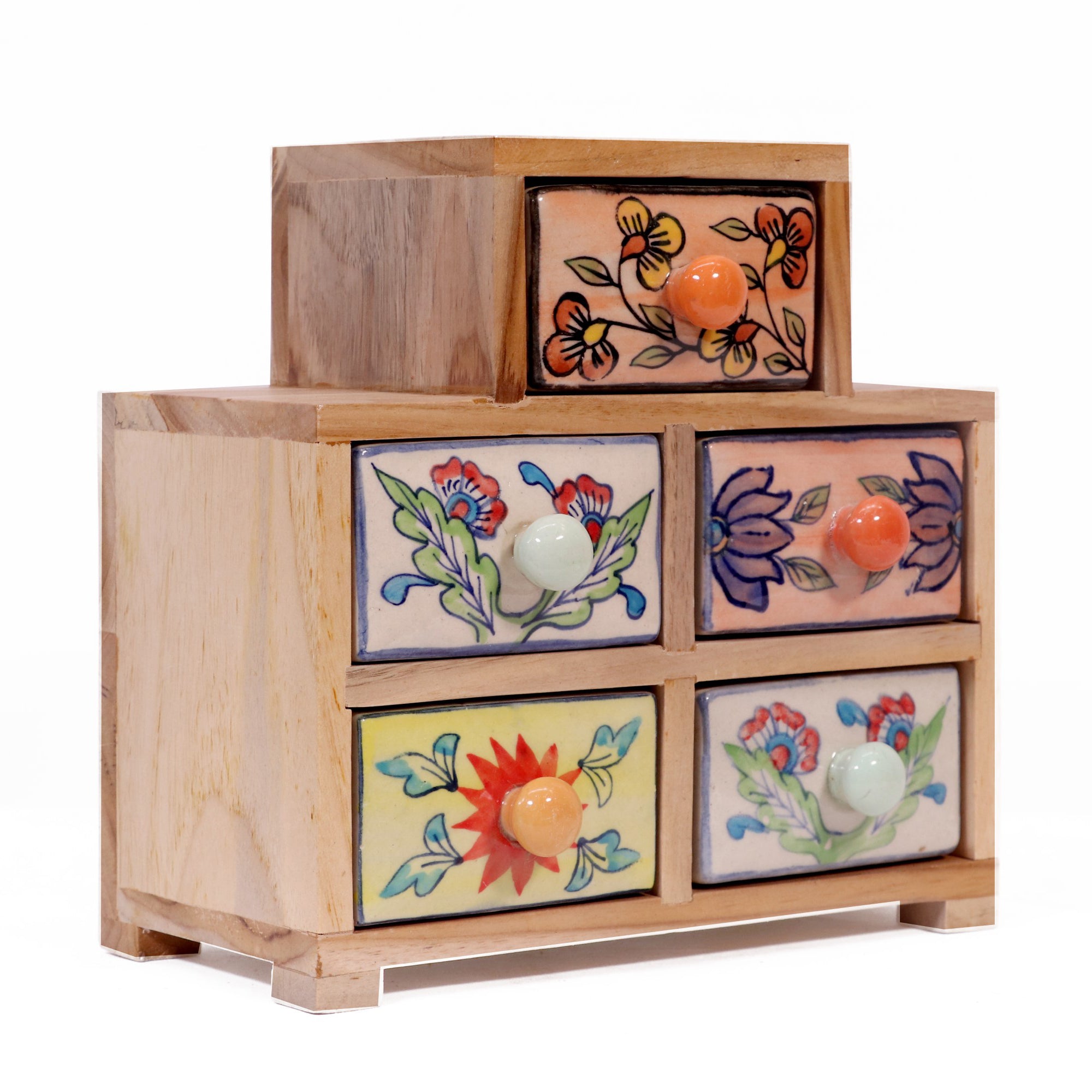 Humanoid 5 drawer wide ceramic organizer Desk Organizer