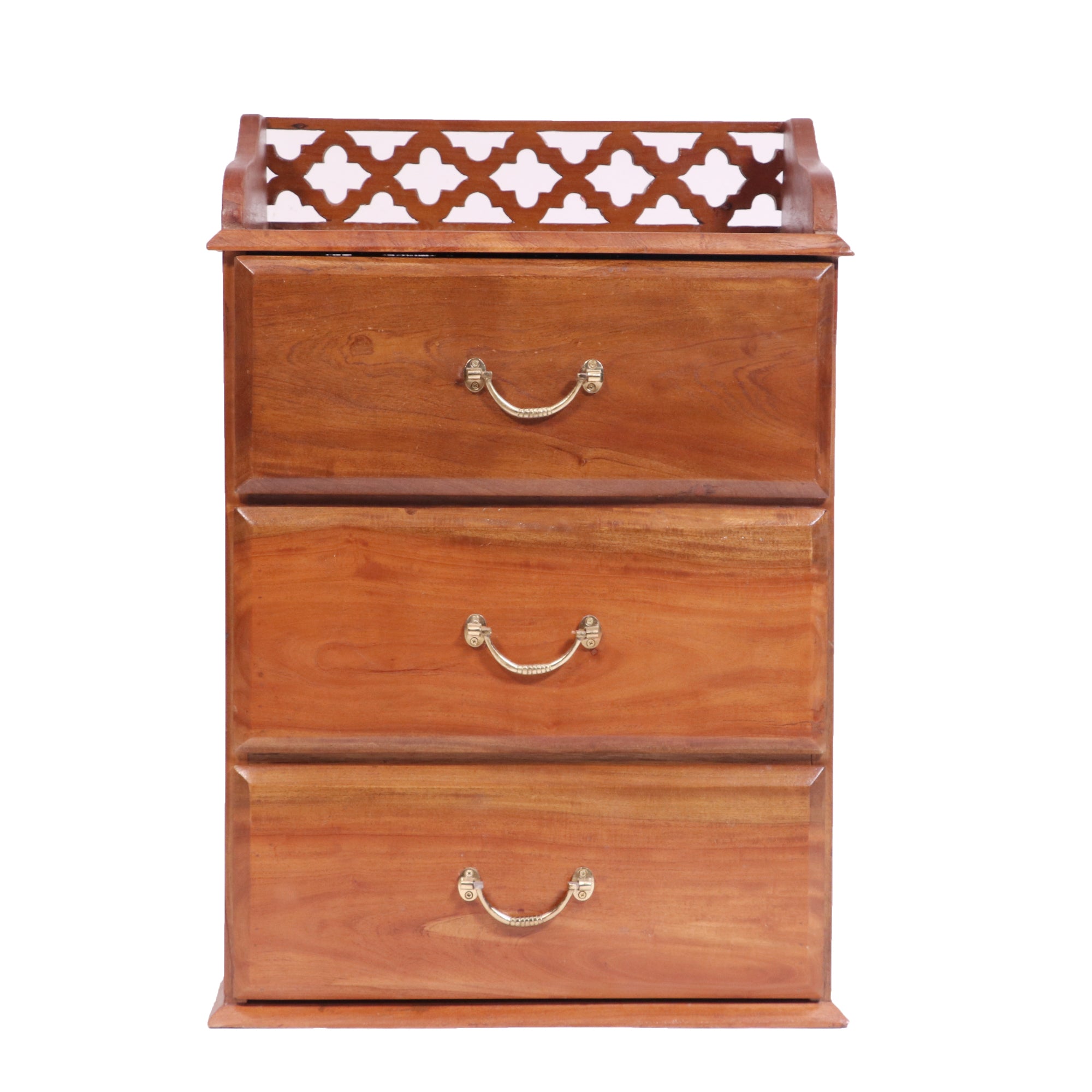 Simple Brown Multi-Drawer Wooden Handmade Bedside Panel Bedside