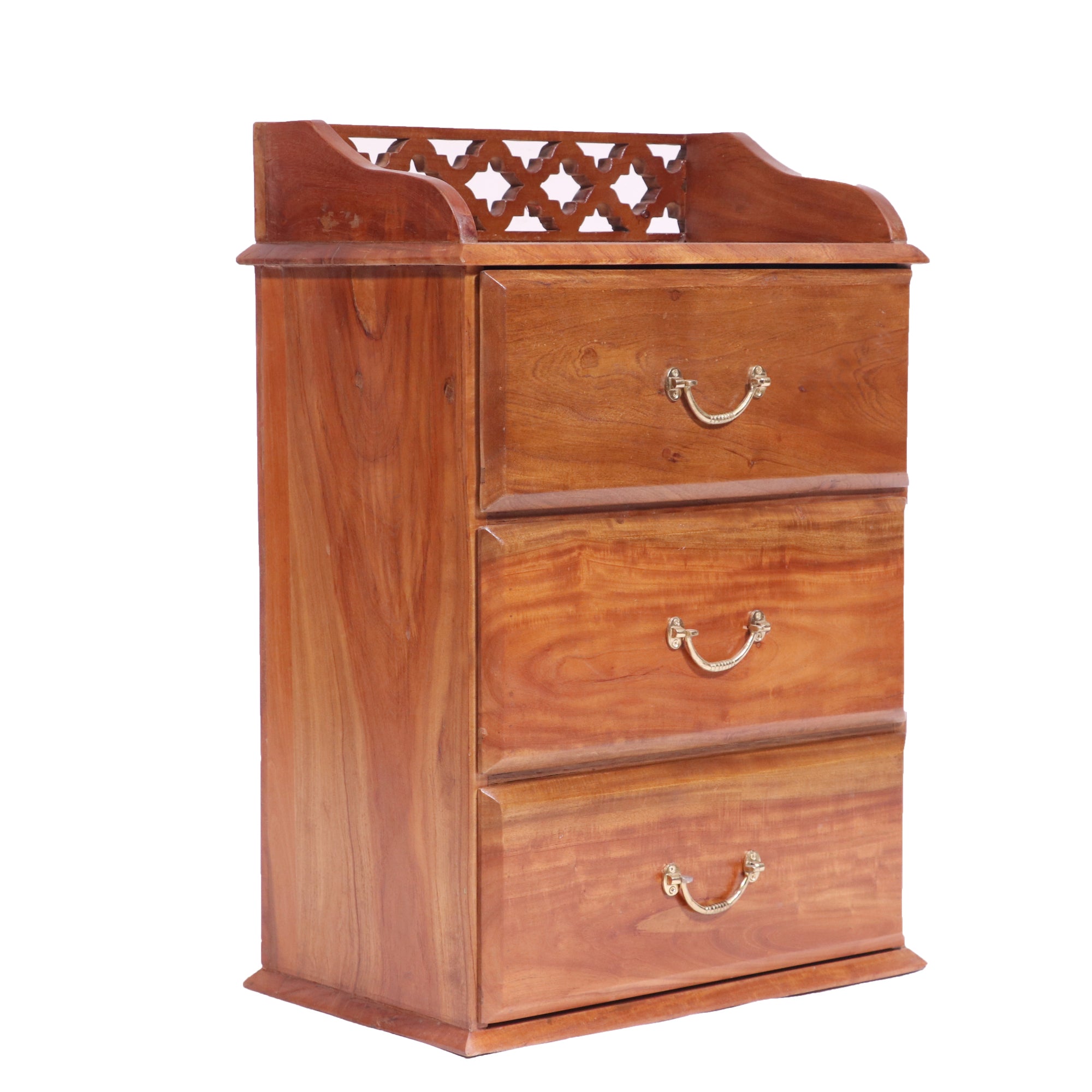Simple Brown Multi-Drawer Wooden Handmade Bedside Panel Bedside