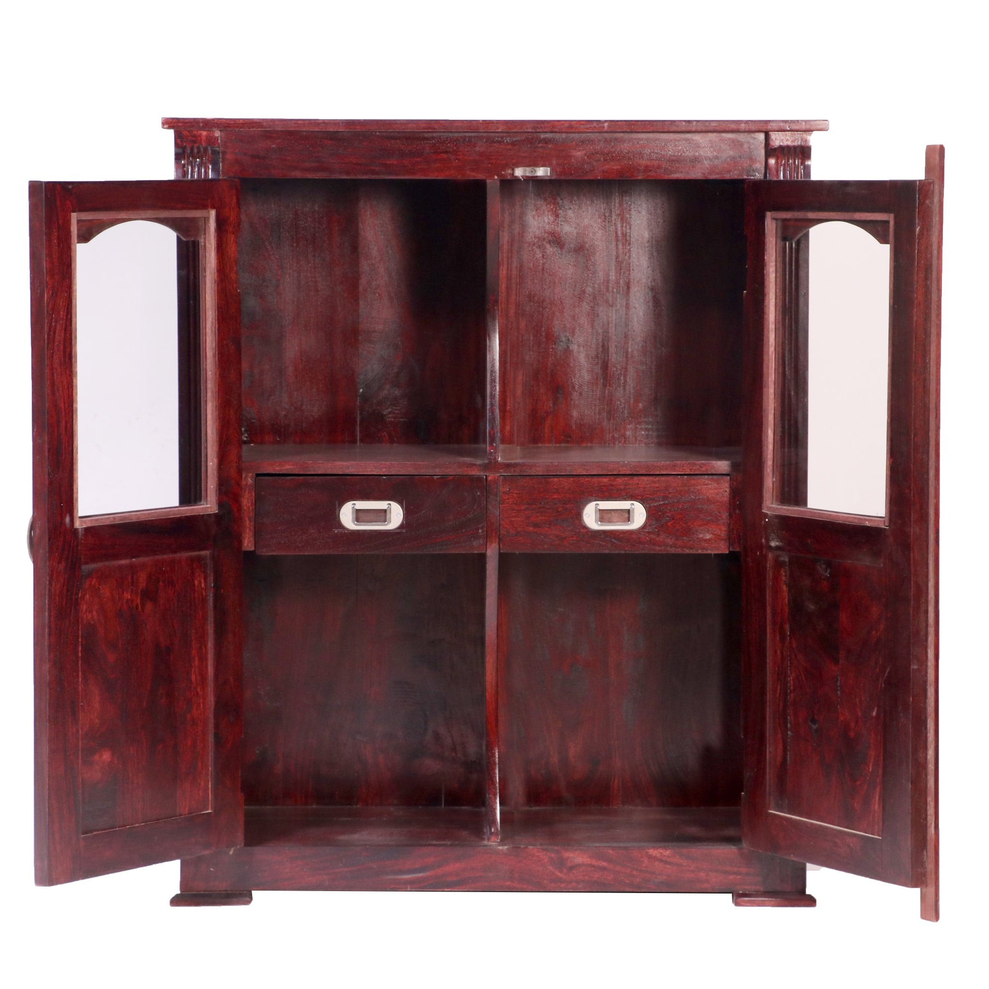 2 Drawer 2 Door with 4 Compartment Wooden Heavy use Cabinet ( Sheesham Wood ) Cupboard