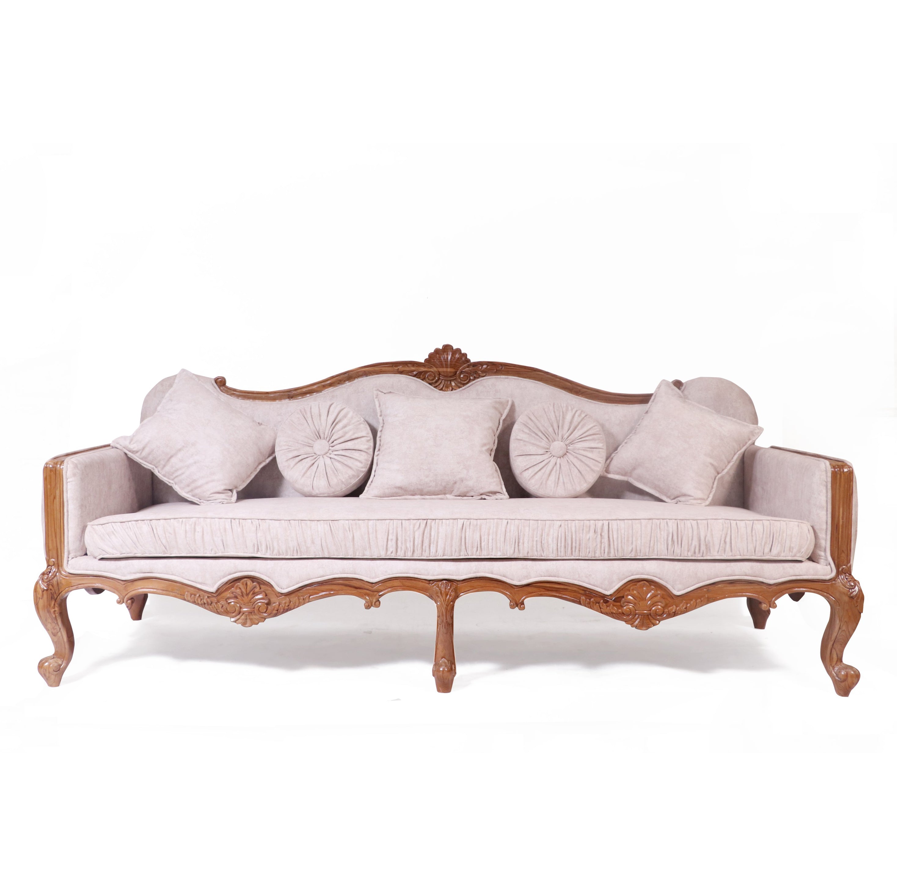 Classical 2 Seater vive la france concept teak wood sofa Sofa