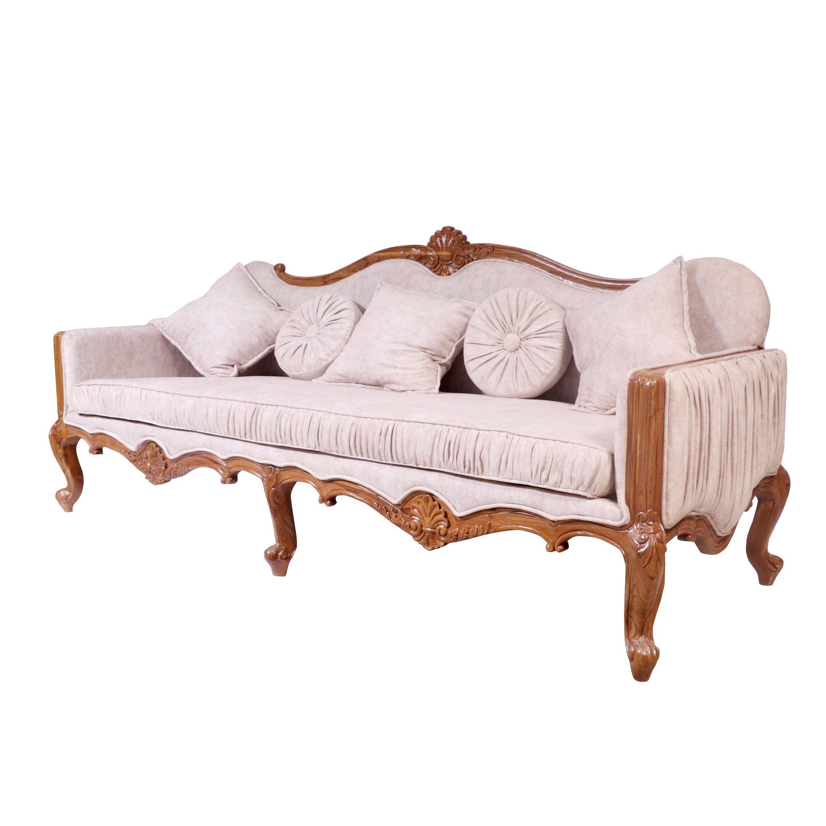 Classical 2 Seater vive la france concept teak wood sofa Sofa