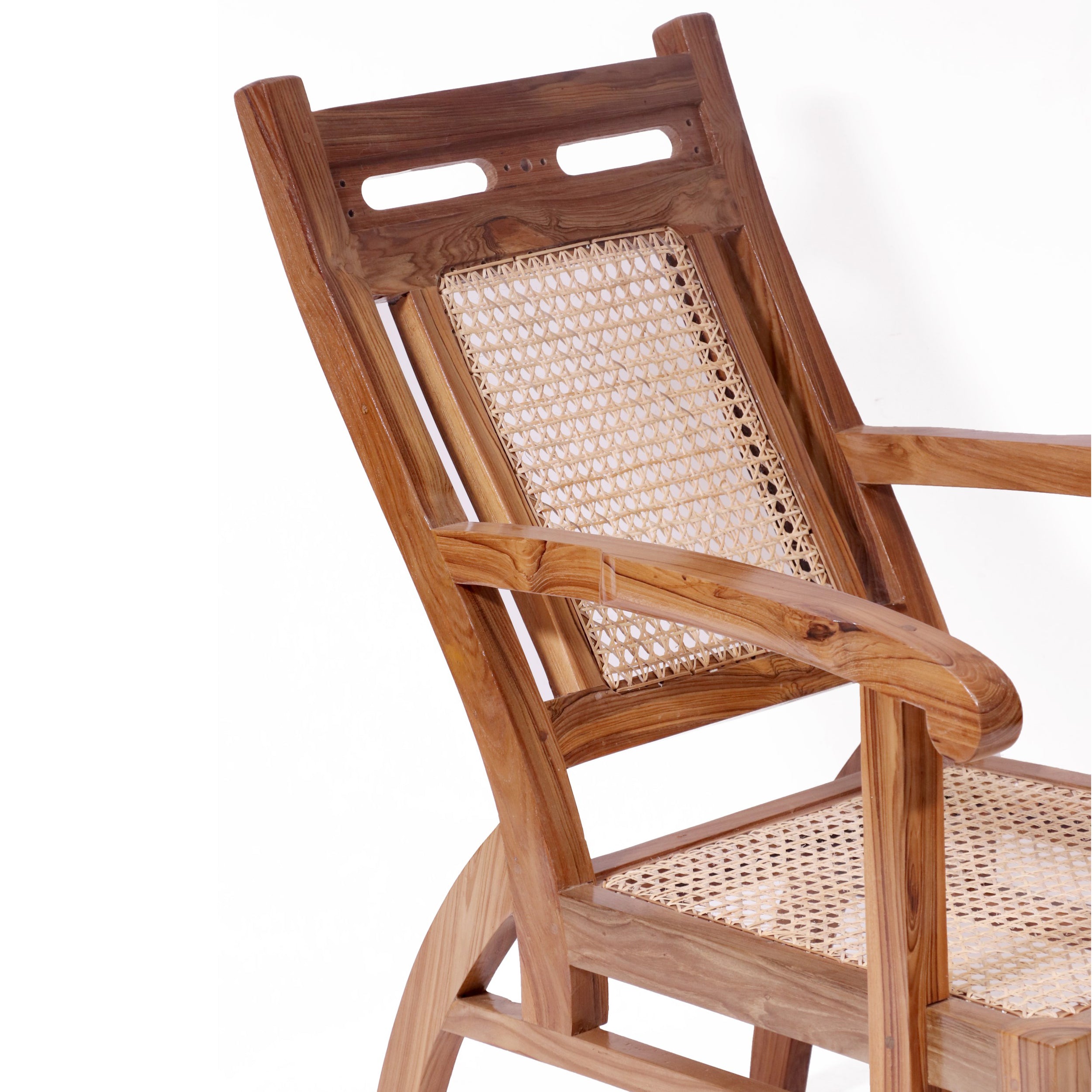Teak wood cane back Chair Easy Chair