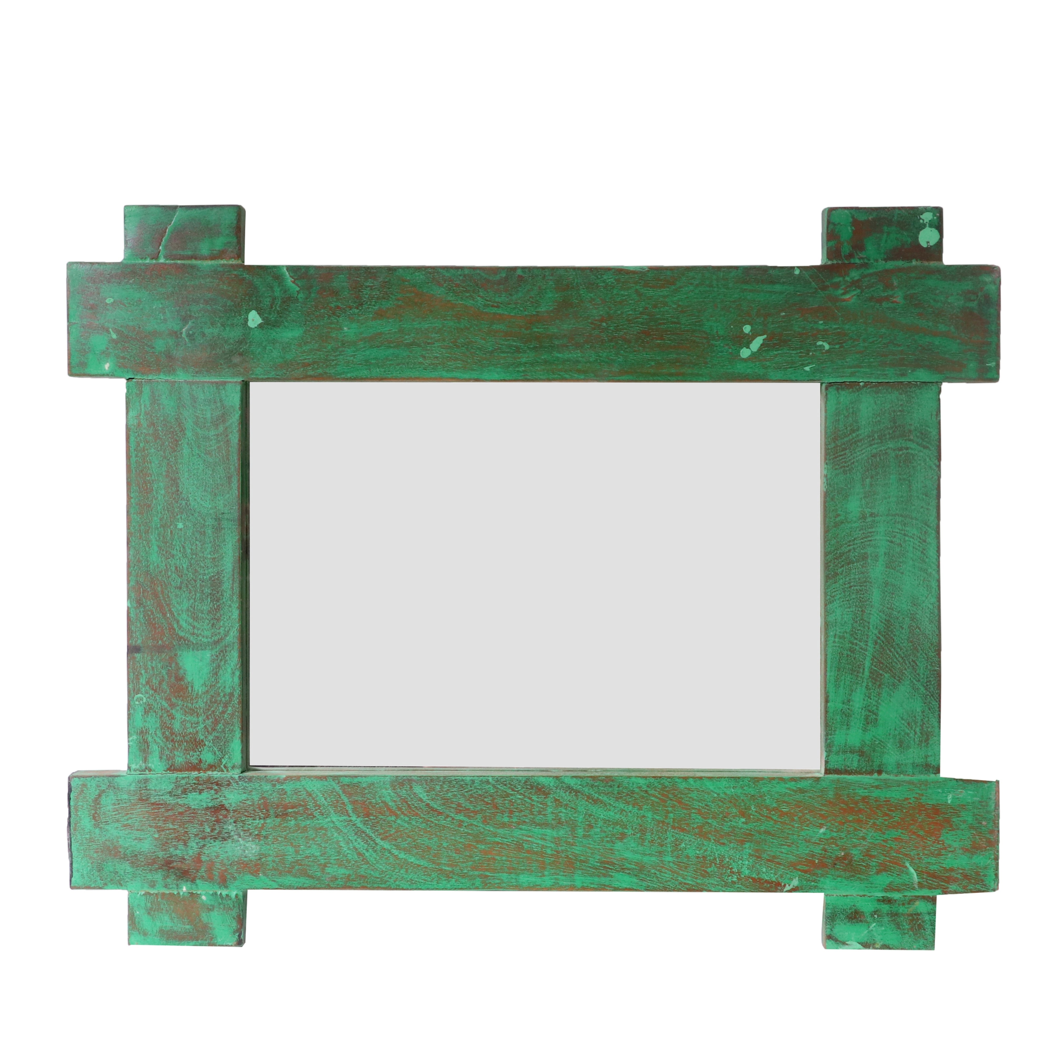 Cute green distressed Wooden Mirror Mirror