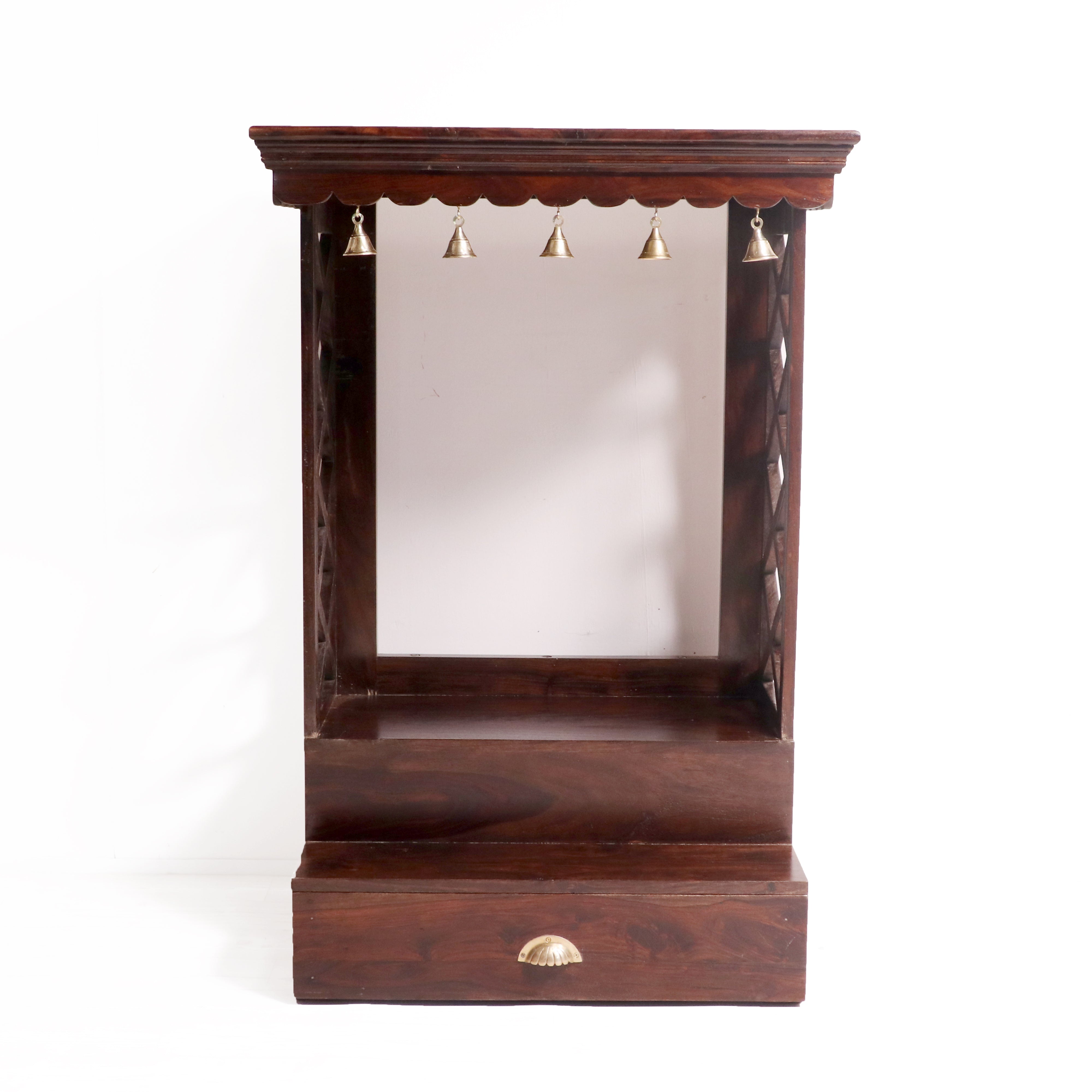Solid wood brass bell single drawer multiple step temple Temple
