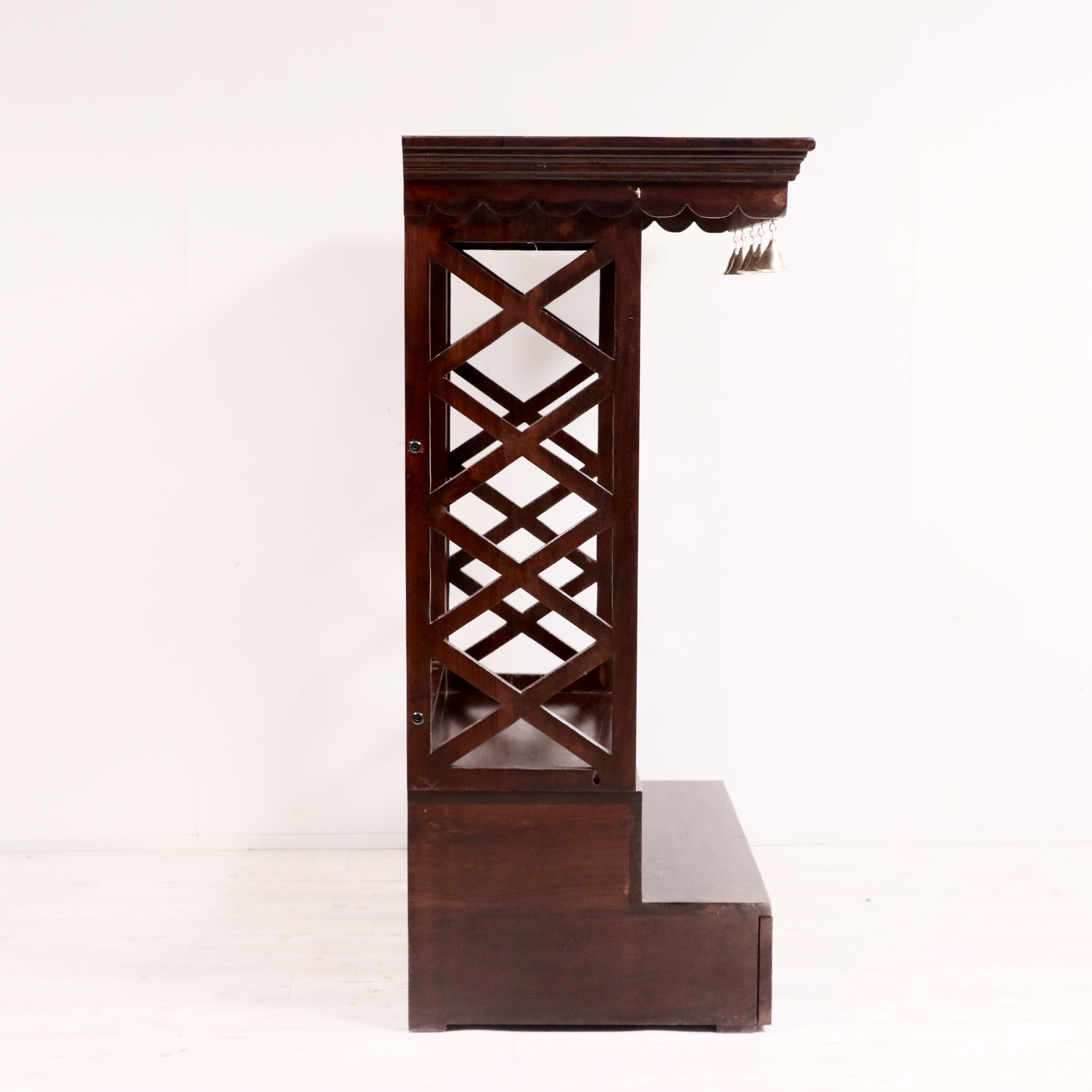 Solid wood brass bell single drawer multiple step temple Temple