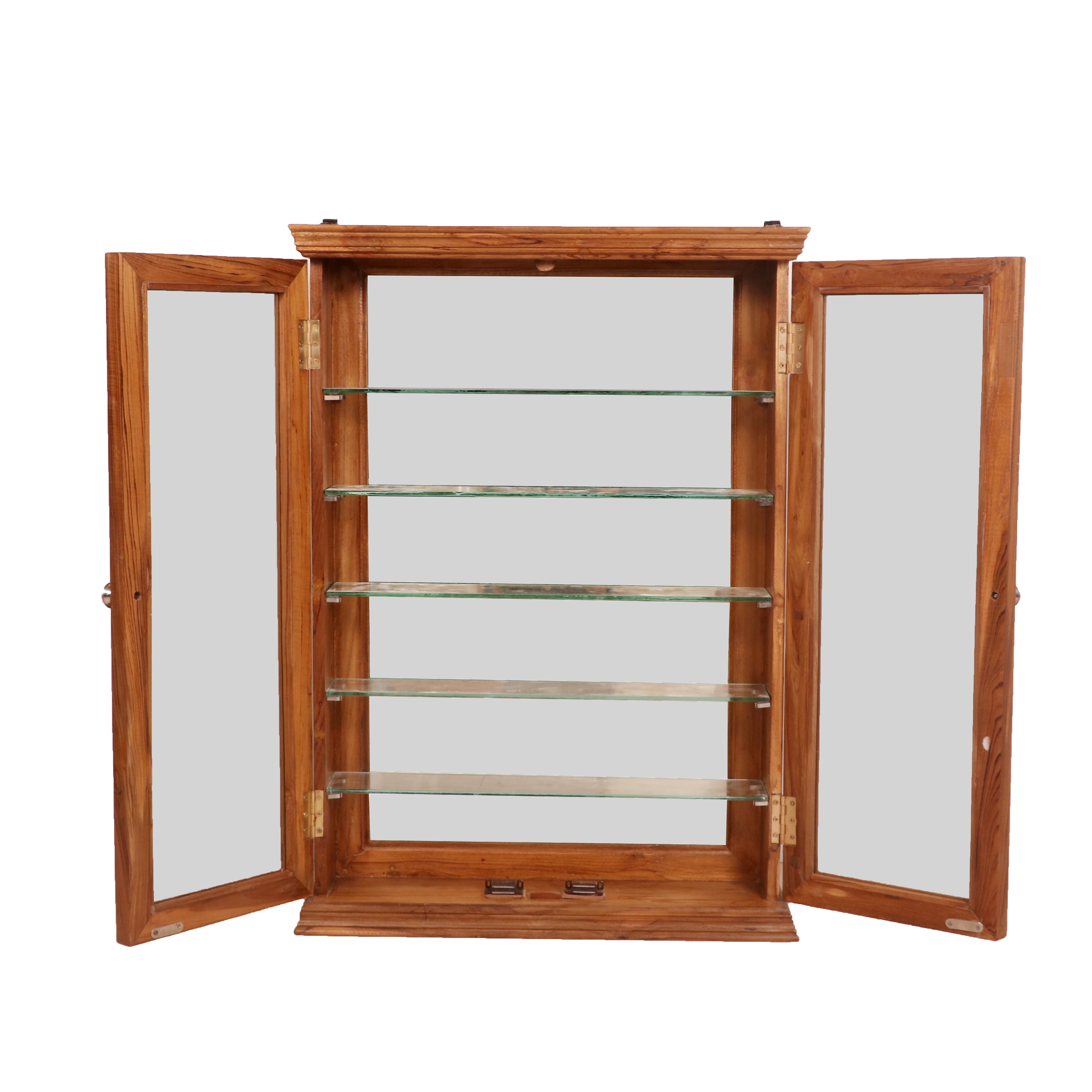 Double door wall mounted teak mirror cabinet Wall Cabinet