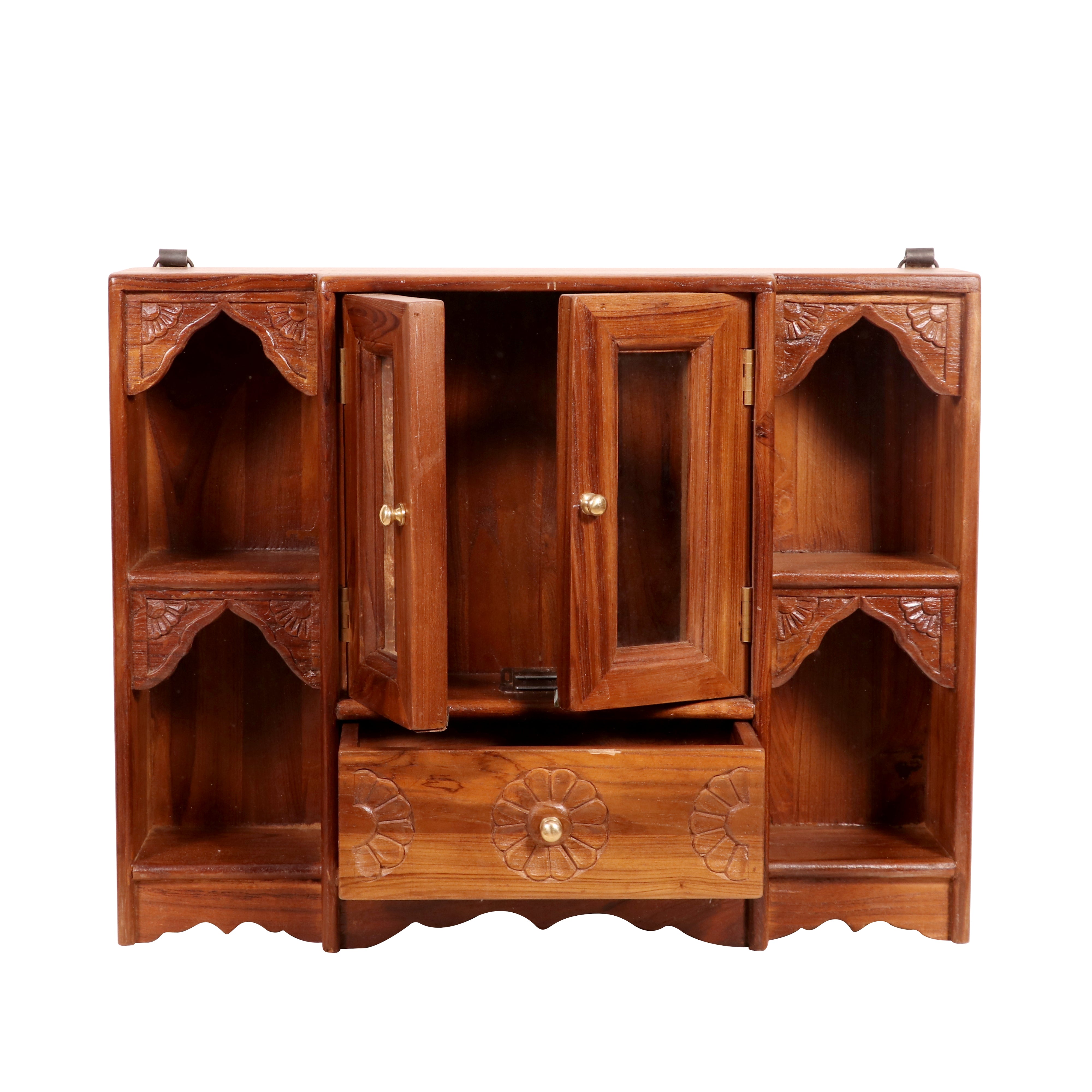 Arch Style 2-Door and 1-Drawer Hanging Cabinet Wall Cabinet